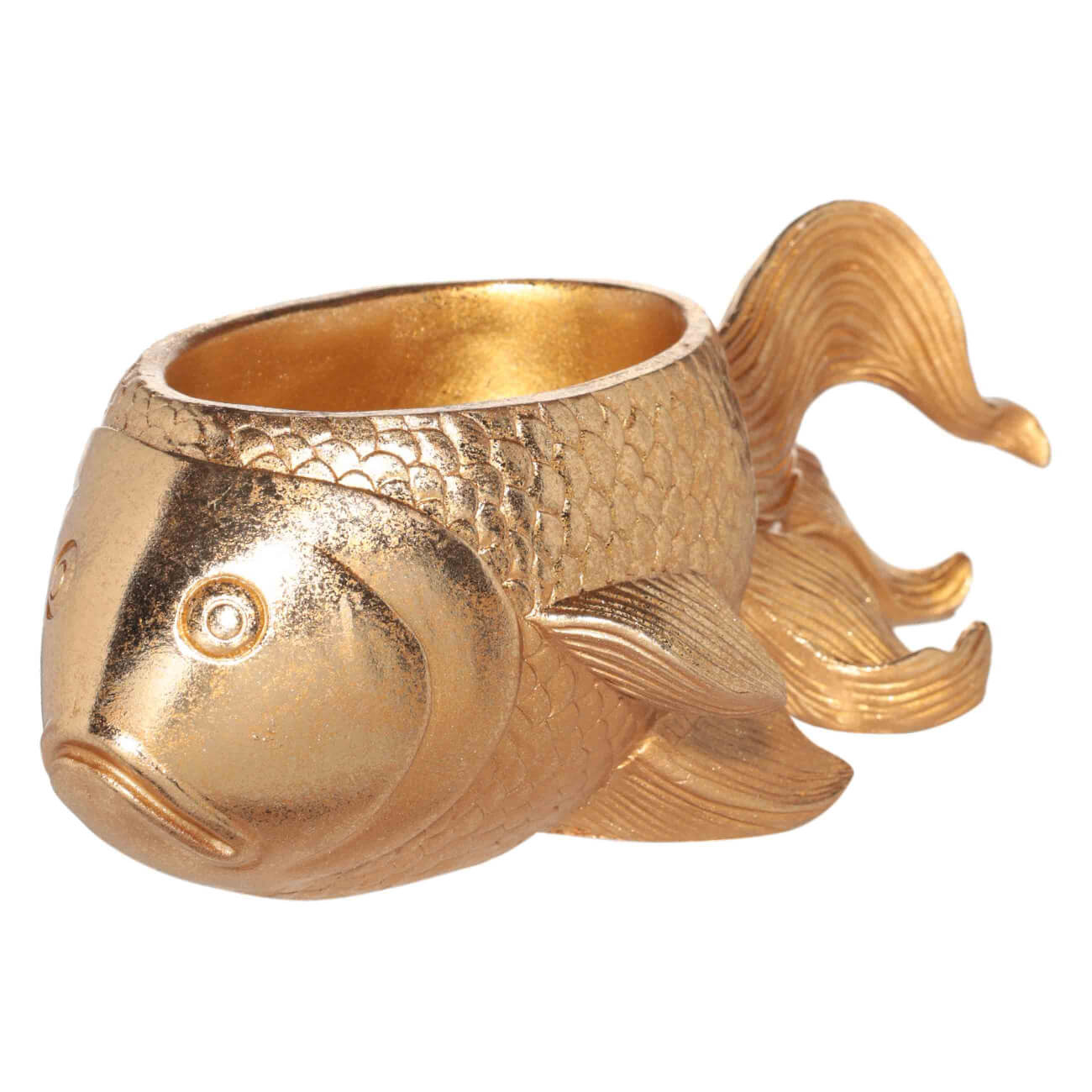 Конфетница, 27х14 см, полирезин, золотистая, Рыбка, Goldfish изображение № 1