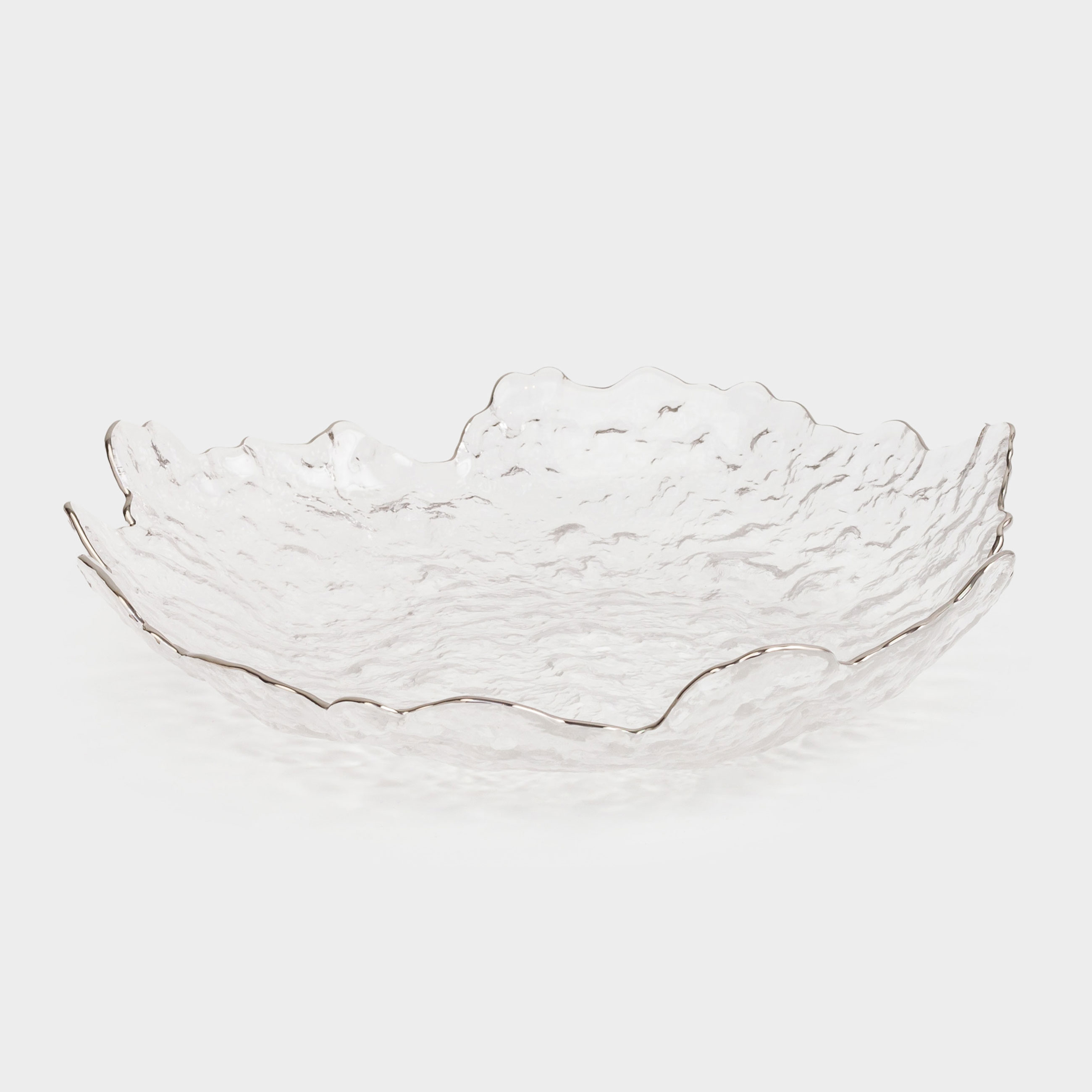 Блюдо 25 см стекло с серебристым кантом Nautilus silver 1690₽