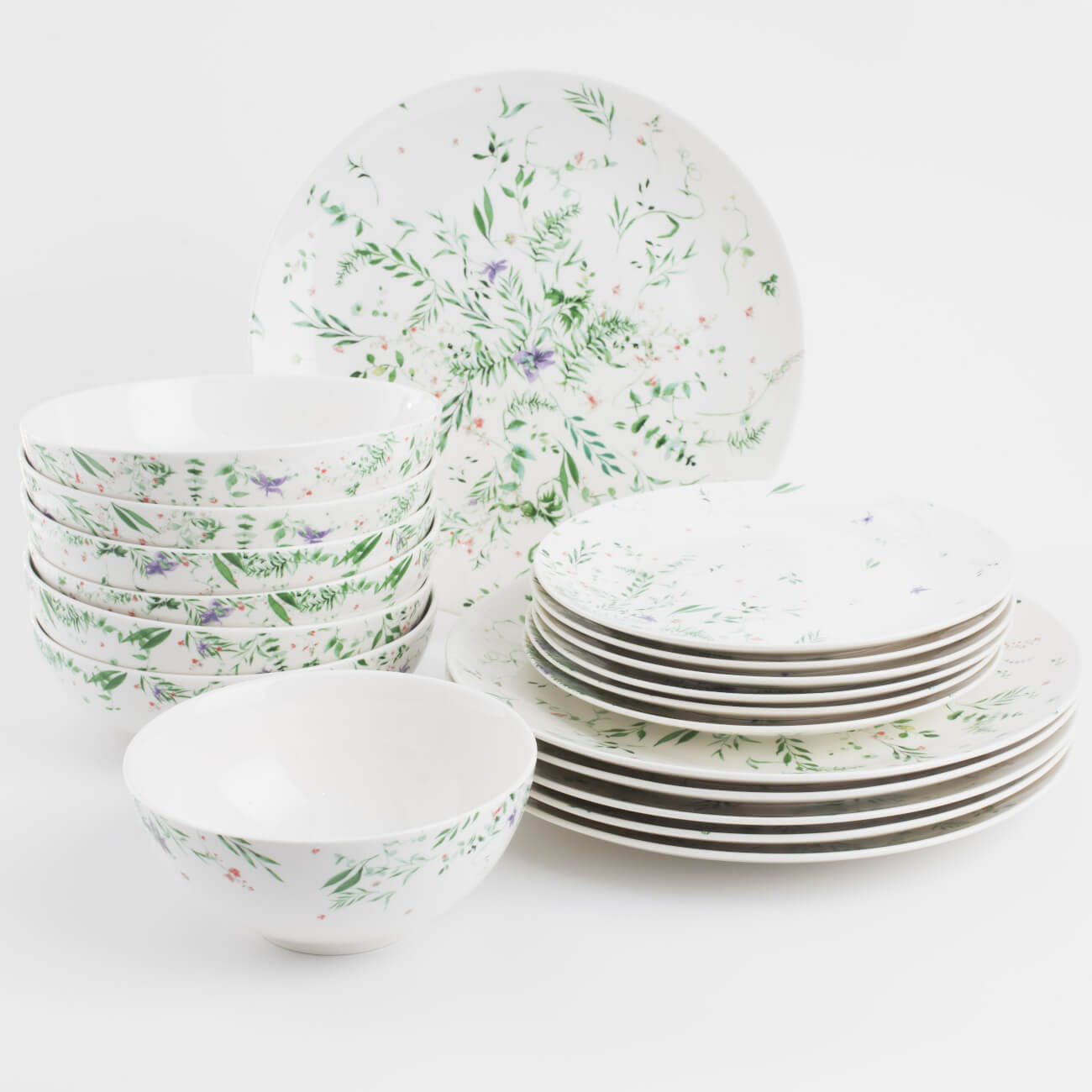 

Сервиз обеденный, 6 перс, 19 пр, фарфор N, Луговые цветы, Foliage