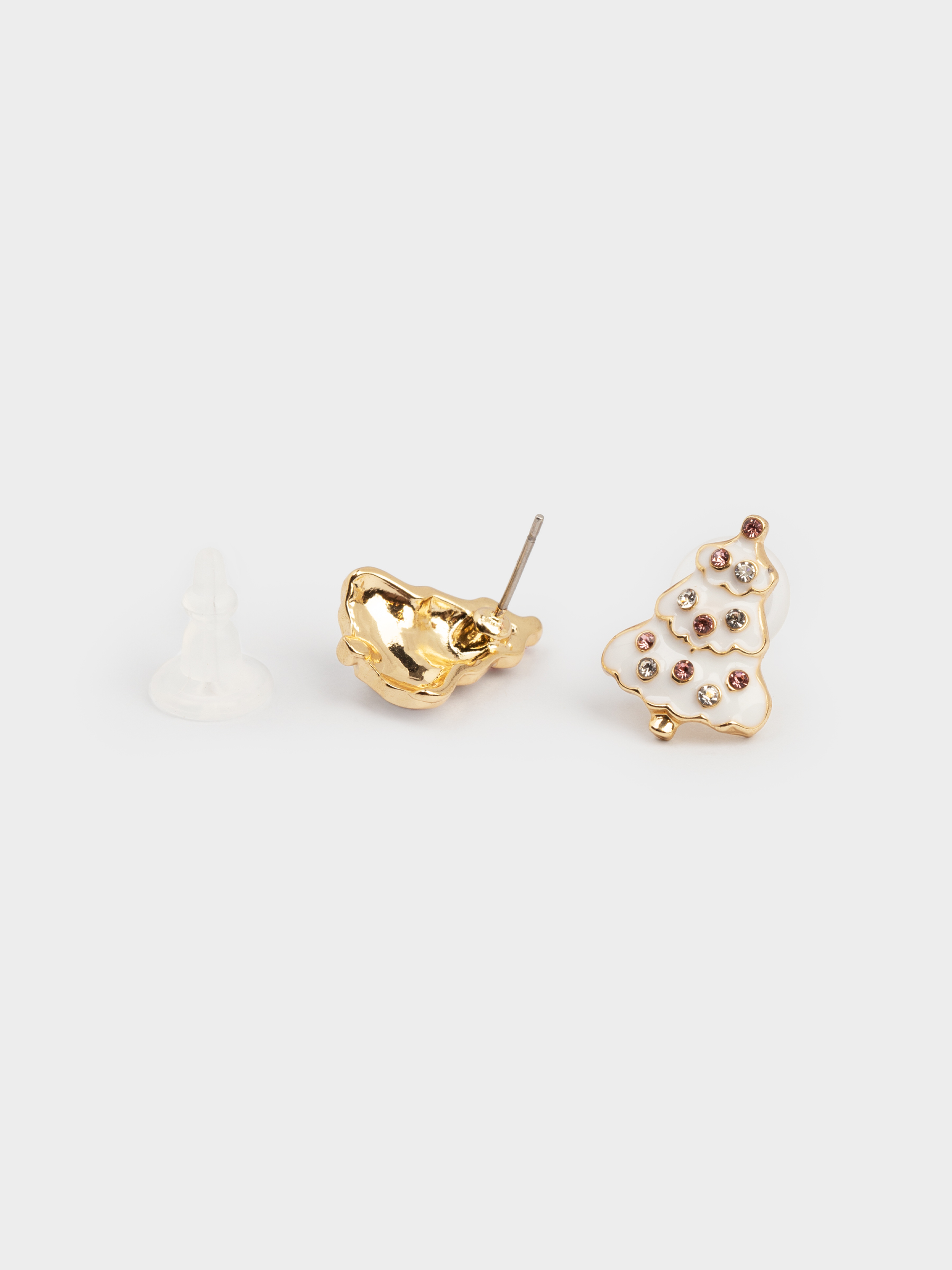 Серьги-пусеты, 2 см, 6 шт, детские, металл/стразы, Новогодние атрибуты, Jewelry christmas, image-1
