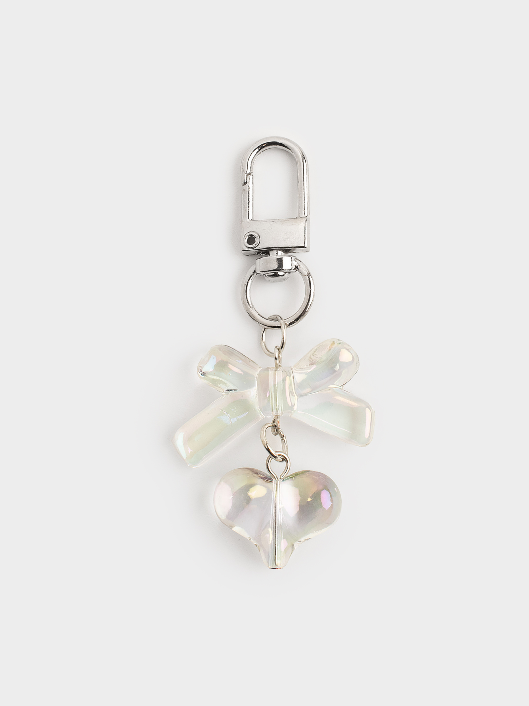 Брелок, 8 см, акрил/металл, перламутр, Сердце, Keychain polar, image-0