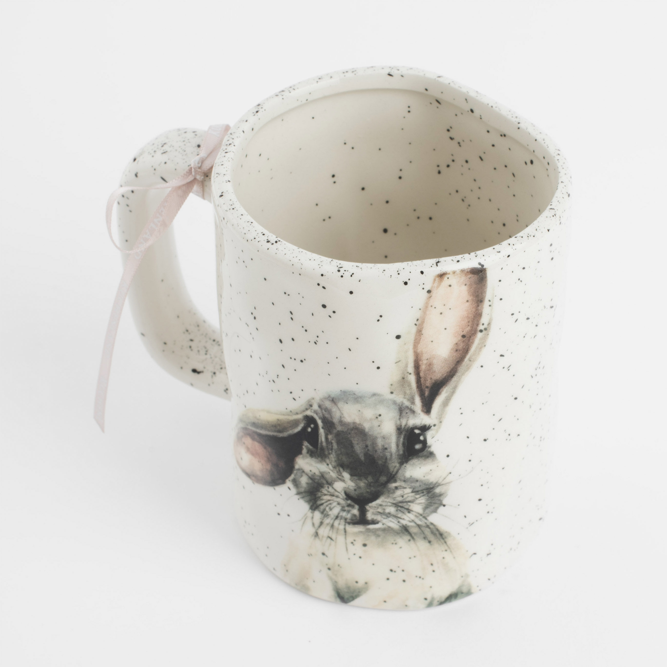 Кружка, 500 мл, керамика, молочная, в крапинку, Кролик, Natural Easter изображение № 2