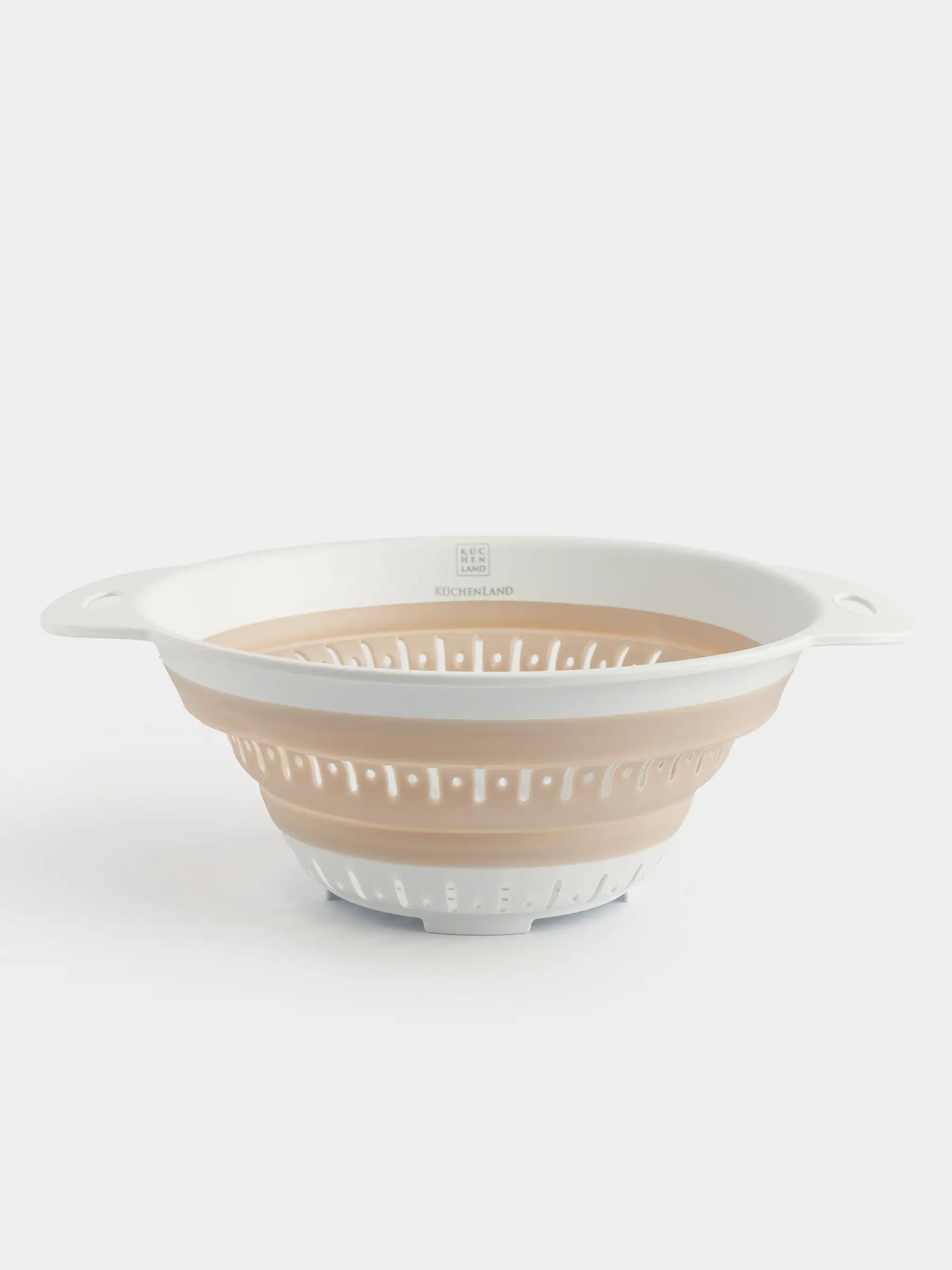 Дуршлаг, 20 см, складной, пластик/резина, круглый, бежевый, Foldaway