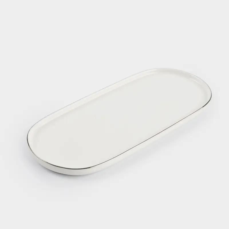 Блюдо, 25х11 см, фарфор F, овальное, белое, Ideal silver ,image-0