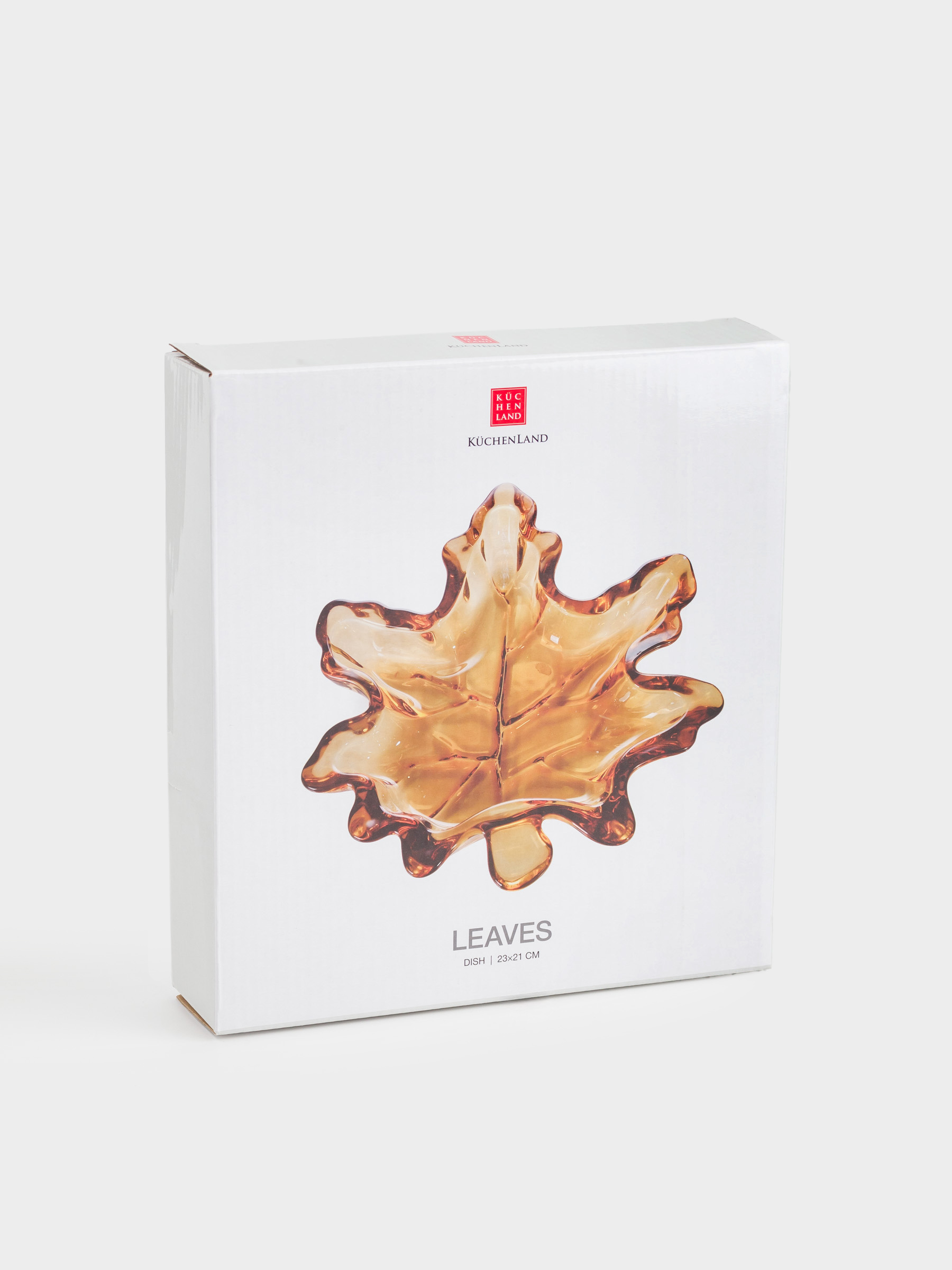 Блюдо, 23х21 см, стекло, янтарное, Кленовый лист, Leaves, image-4