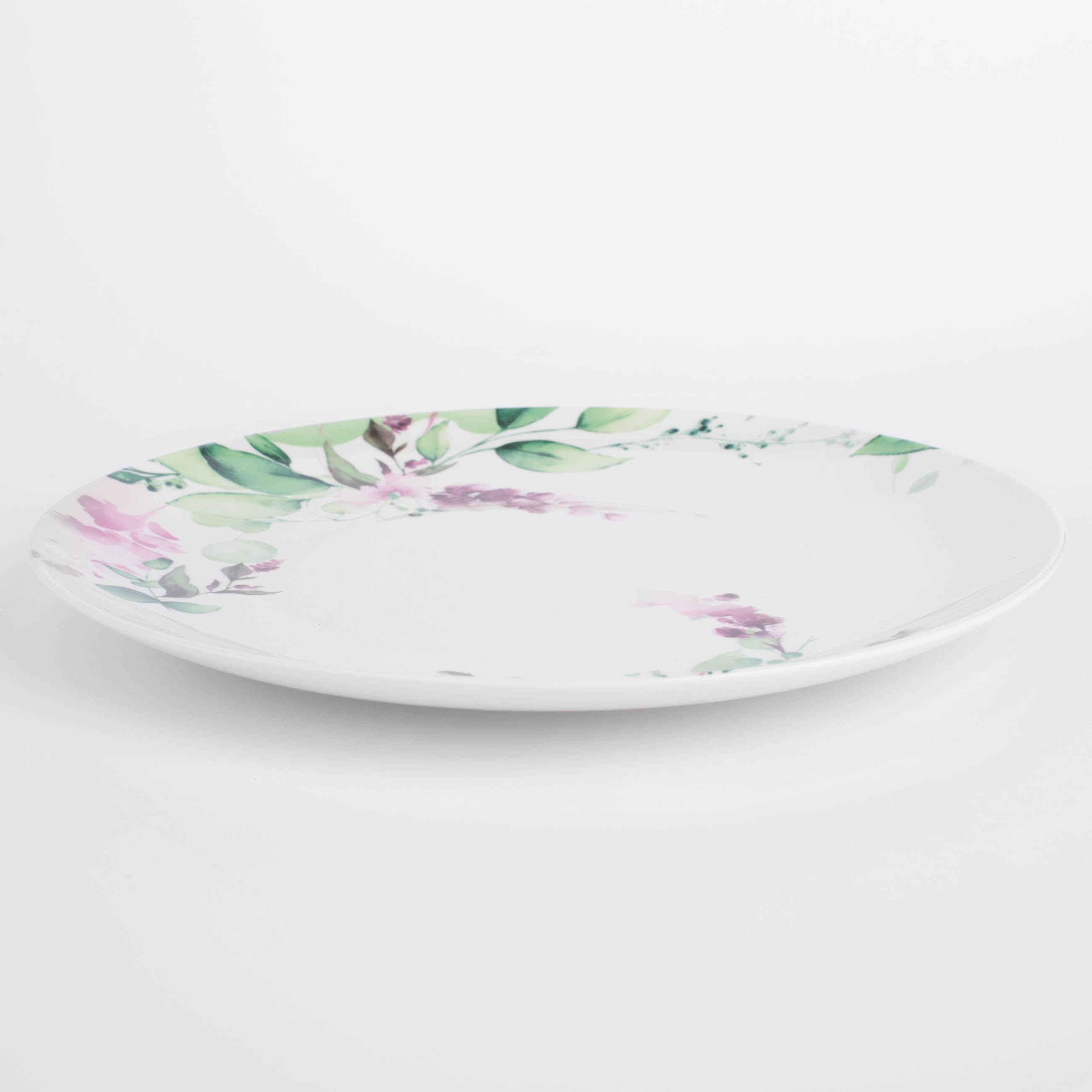 Тарелка обеденная, 27 см, фарфор N, белый, Акварельные цветы, Senetti изображение № 3