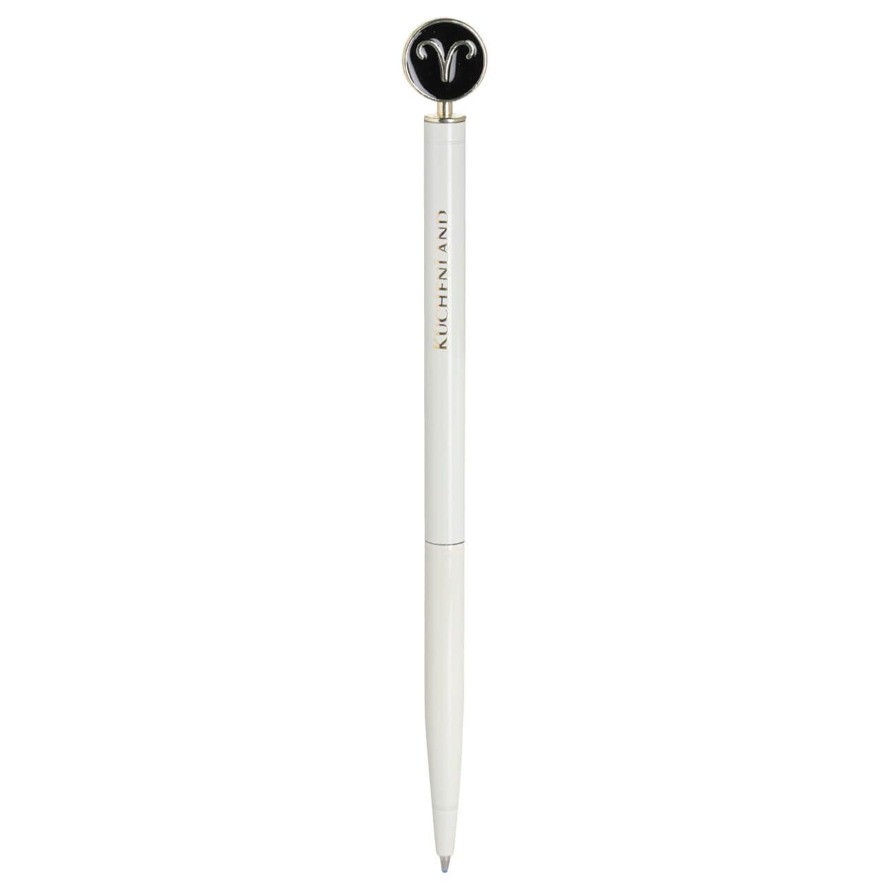 Ручка шариковая, 15 см, с фигуркой, сталь, молочно-золотистая, Овен, Zodiac грабли длина 25 см деревянная ручка