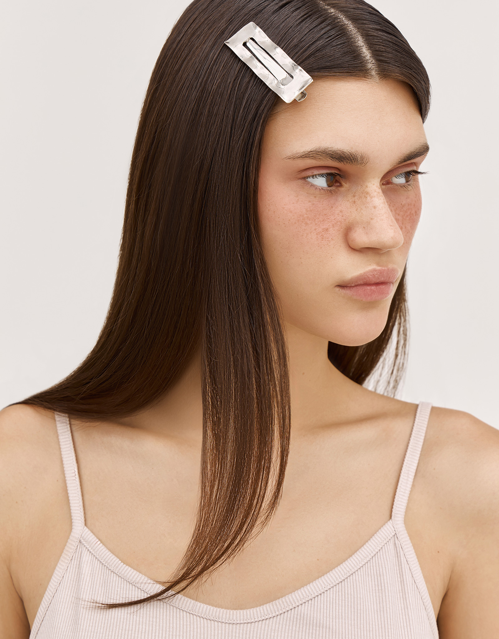Заколка для волос, 6 см, металл, серебристая, Hairstyle