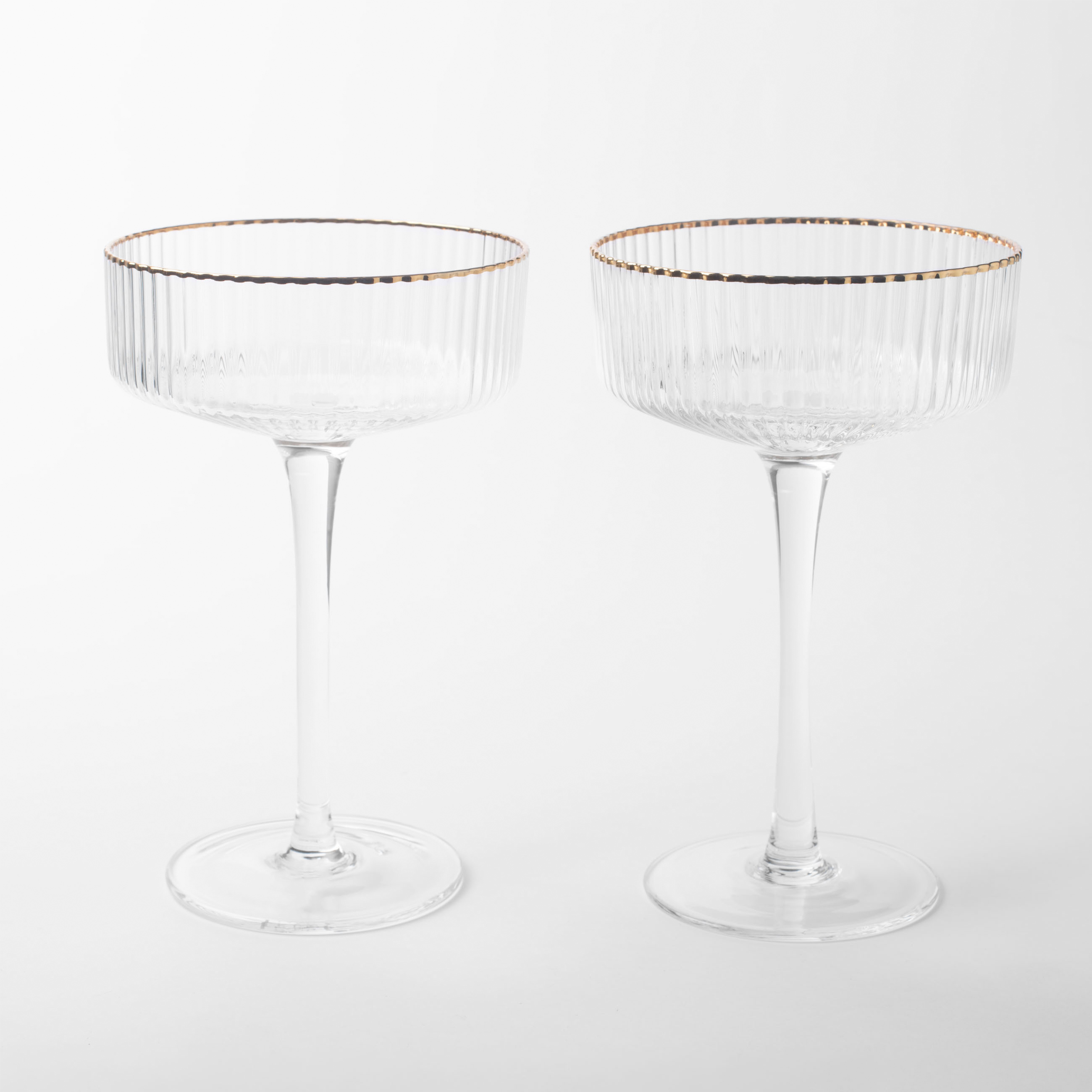 Бокал-креманка для шампанского 200 мл 2 шт стекло Р с золотистым кантом Ribby R Gold 2490₽