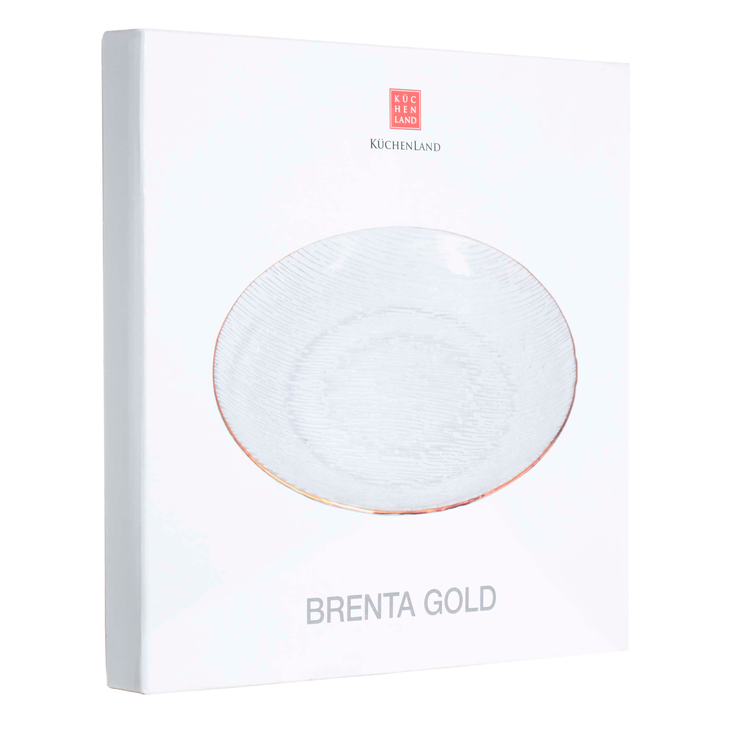 Тарелка закусочная, 21 см, стекло, с золотистым кантом, Brenta gold изображение № 3