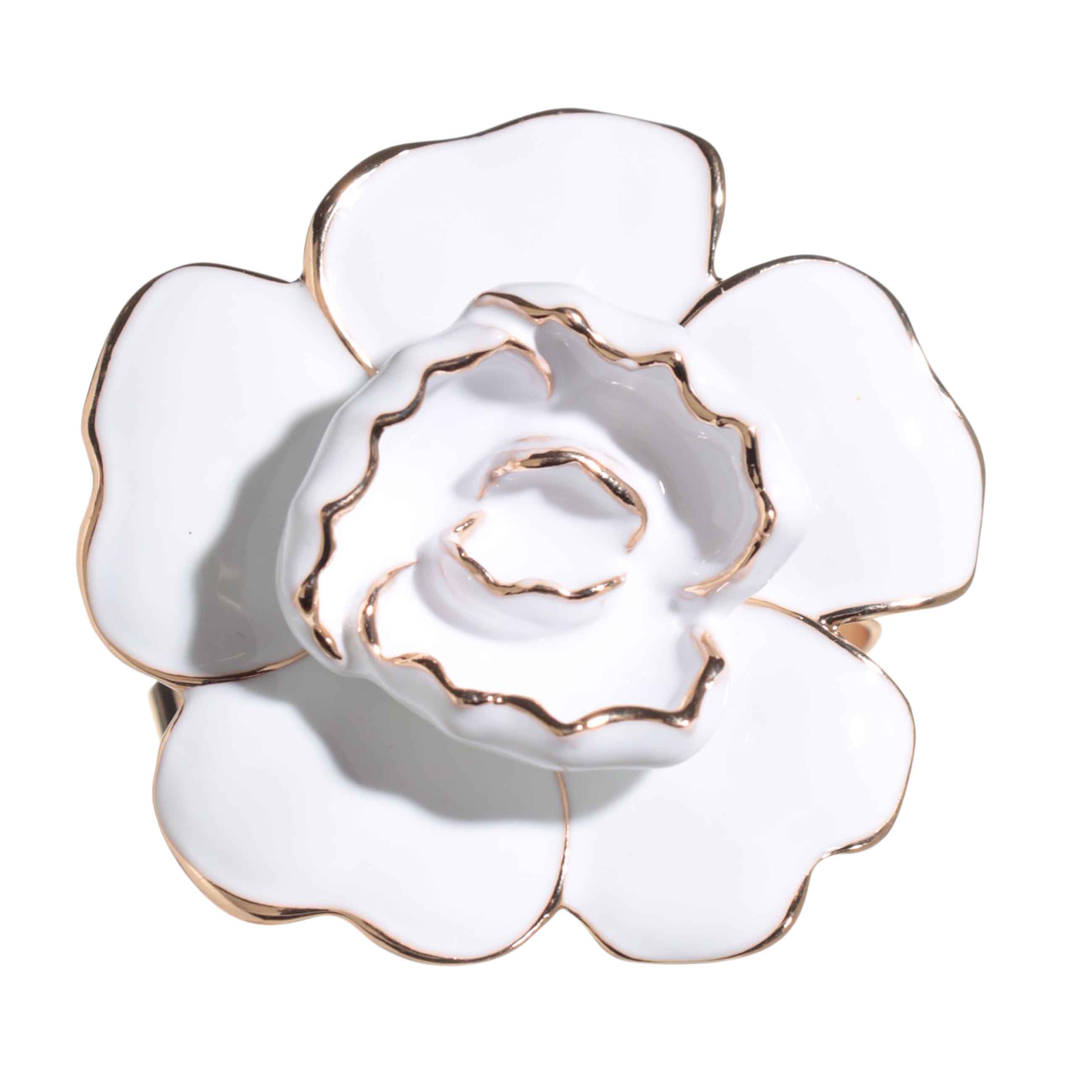 Кольцо для салфеток, 5 см, металл, бело-золотистое, Цветок магнолии, Magnolia изображение № 2