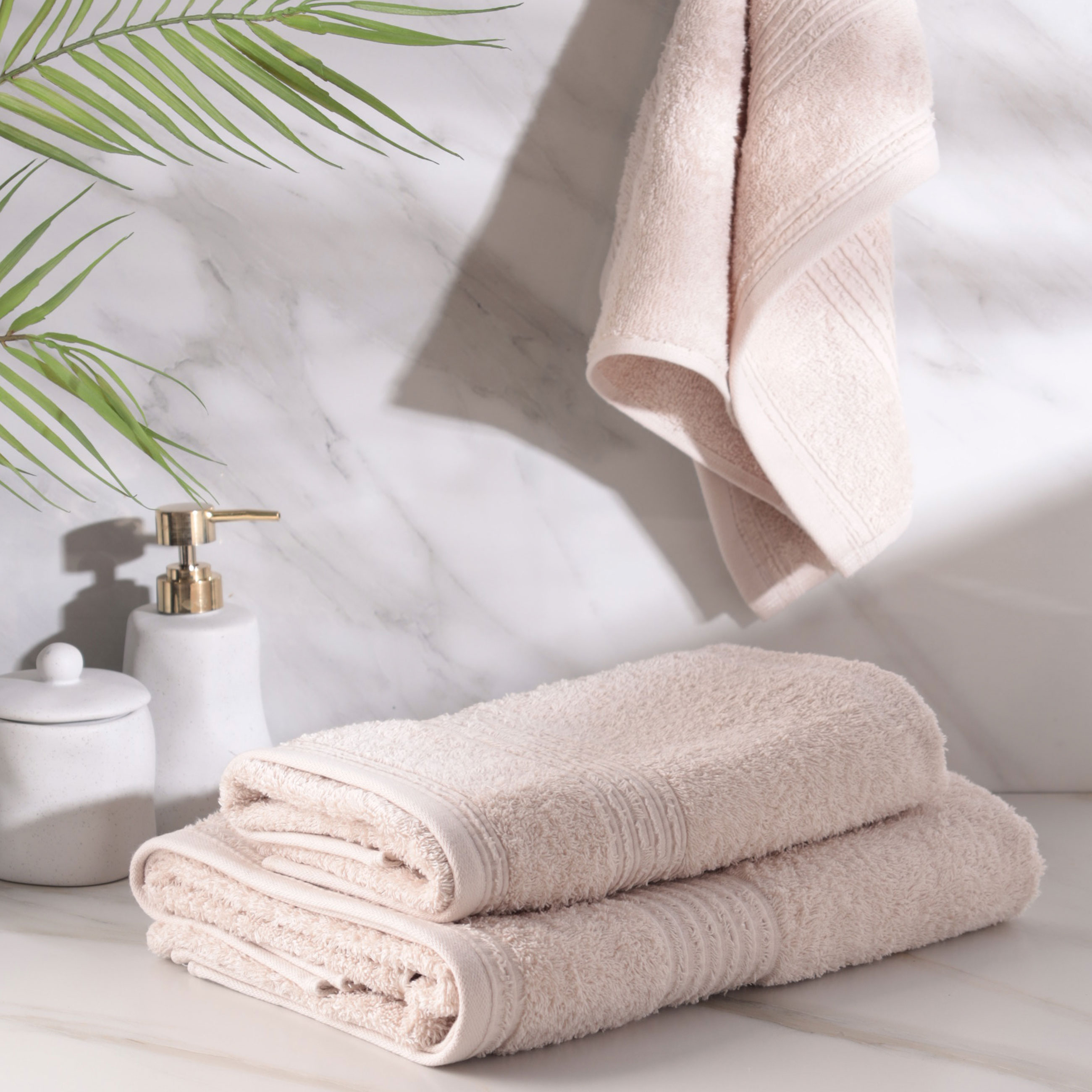 Комплект полотенец, 40х60/50х90/70х140 см, 3 шт, хлопок, бежевый, Natural cotton