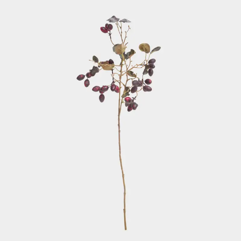 Ветка декоративная, 85 см, пенопласт/полиэтилен, Кизил, Fruit decor, image-0