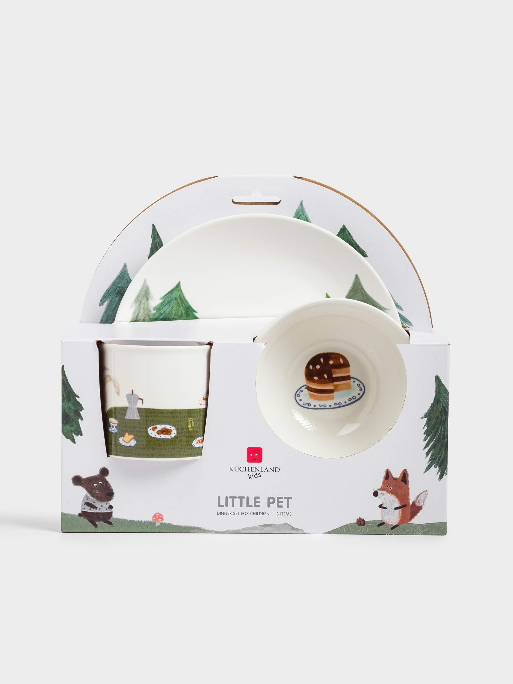 Набор посуды, детский, 1 перс, 3 пр, фарфор N, белый, Чаепитие, Little pet, image-7