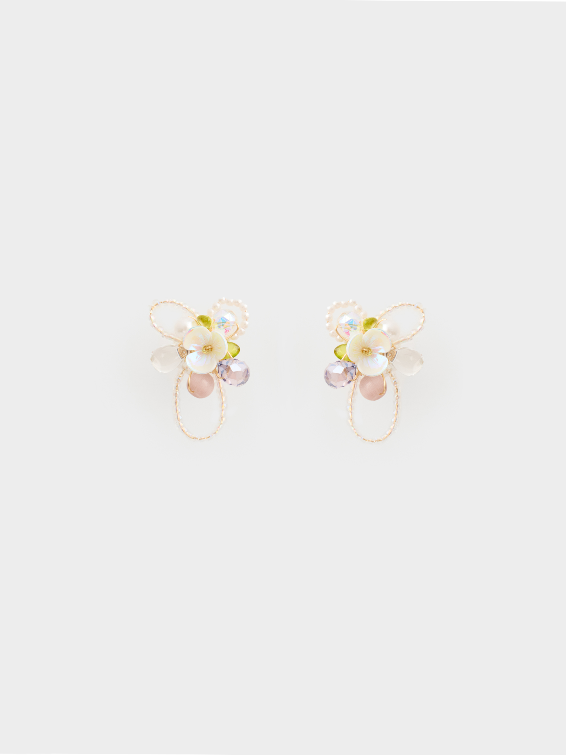 Серьги-пусеты, Pearl color