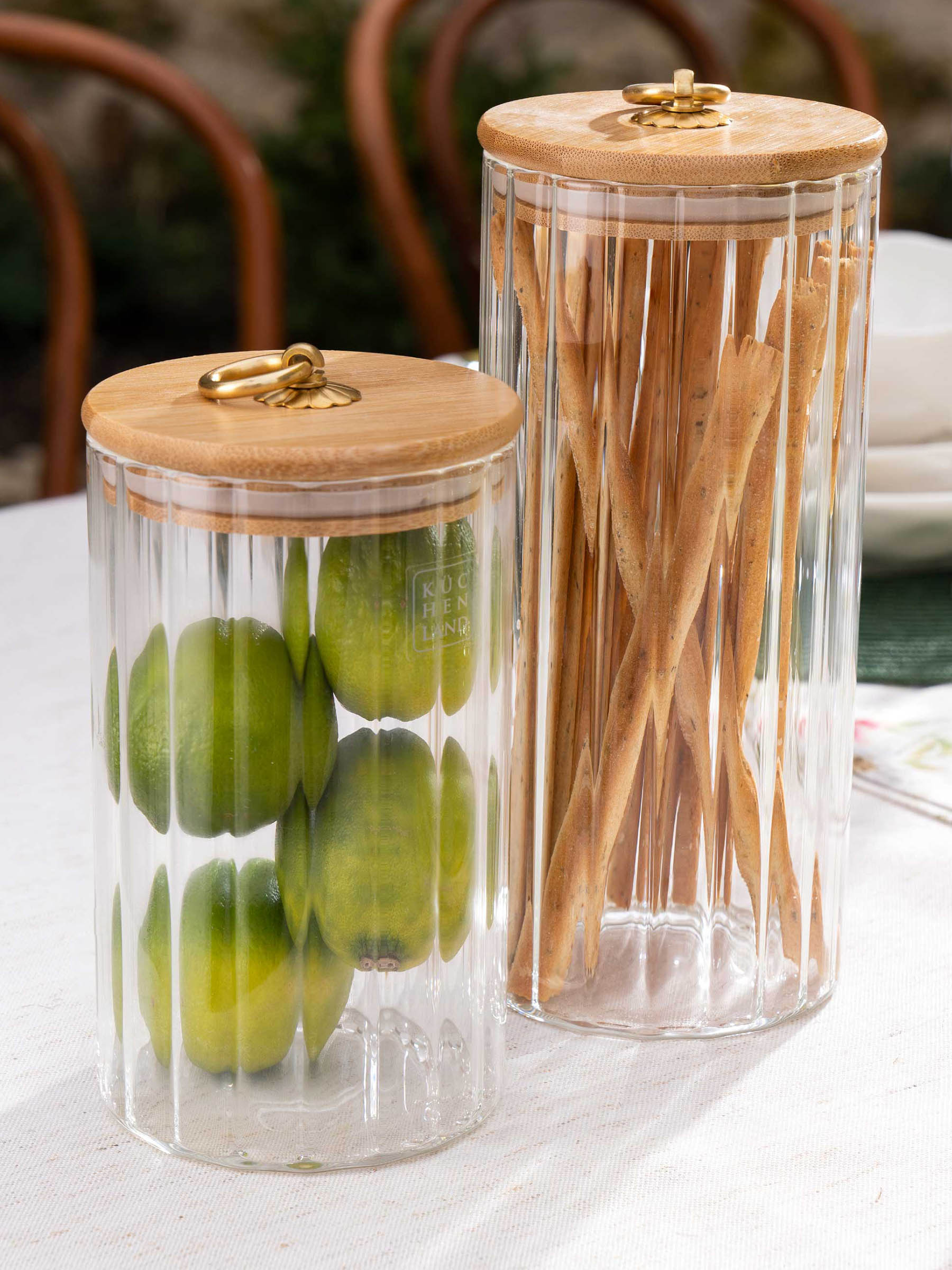 Банка для сыпучих продуктов, 1,1 л, стекло Б/бамбук, Camellia, image-5