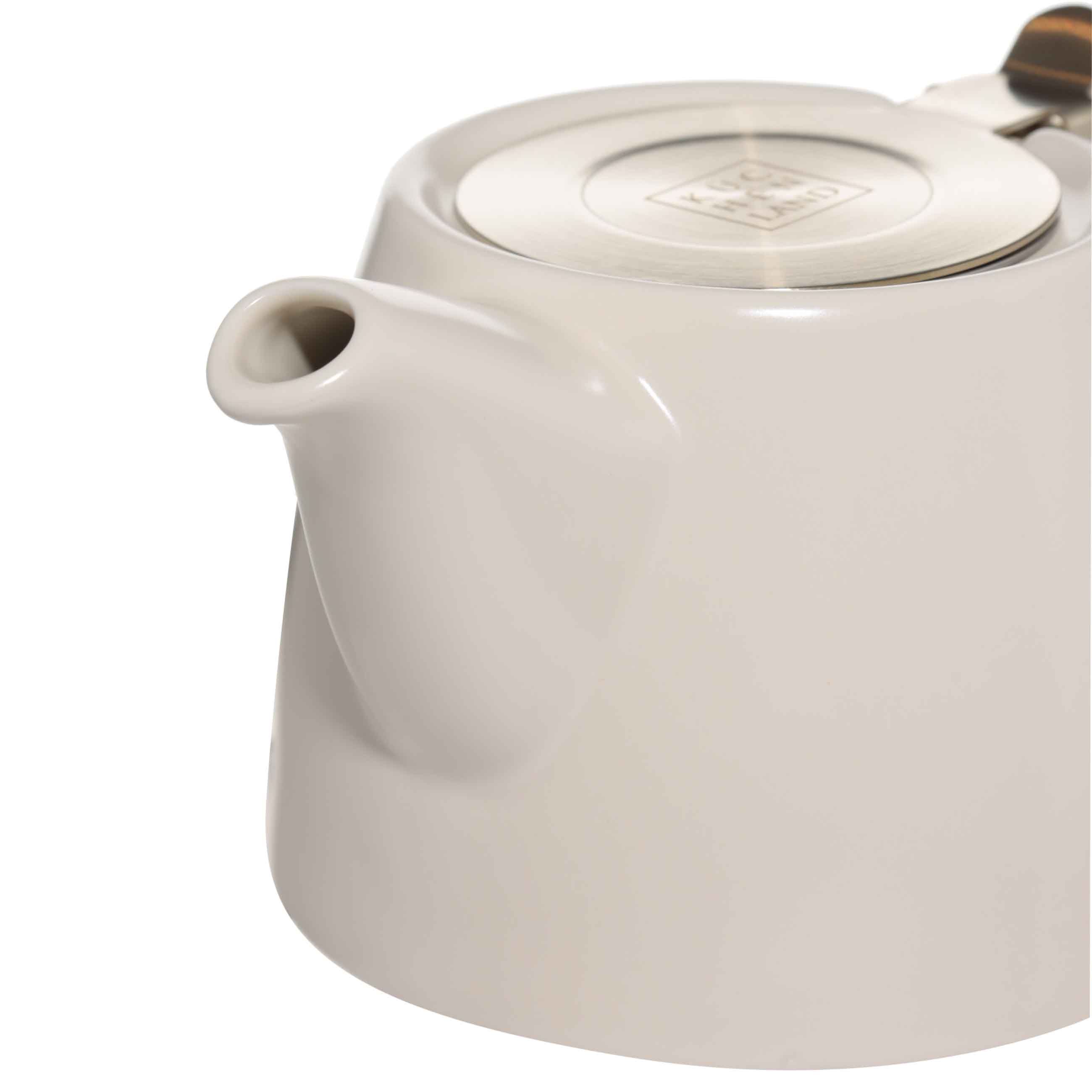 Чайник заварочный, 500 мл, керамика/сталь, молочно-золотистый, Kettle ceramo, image-3