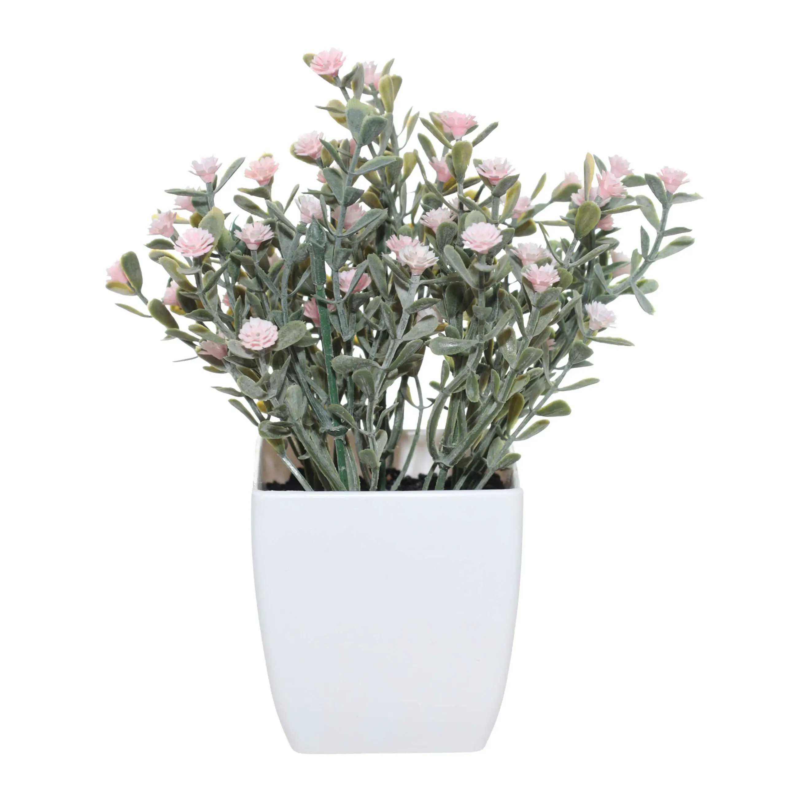 Растение искусственное, 17 см, в горшке, пластик/металл, Розовые цветы, Pot garden, image-0