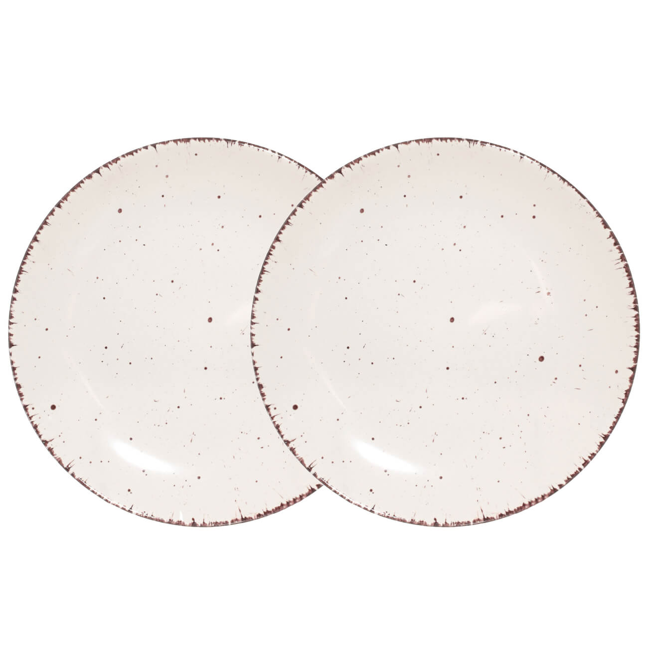 Тарелка закусочная, 21 см, 2 шт, керамика, бежевая, в крапинку, Speckled