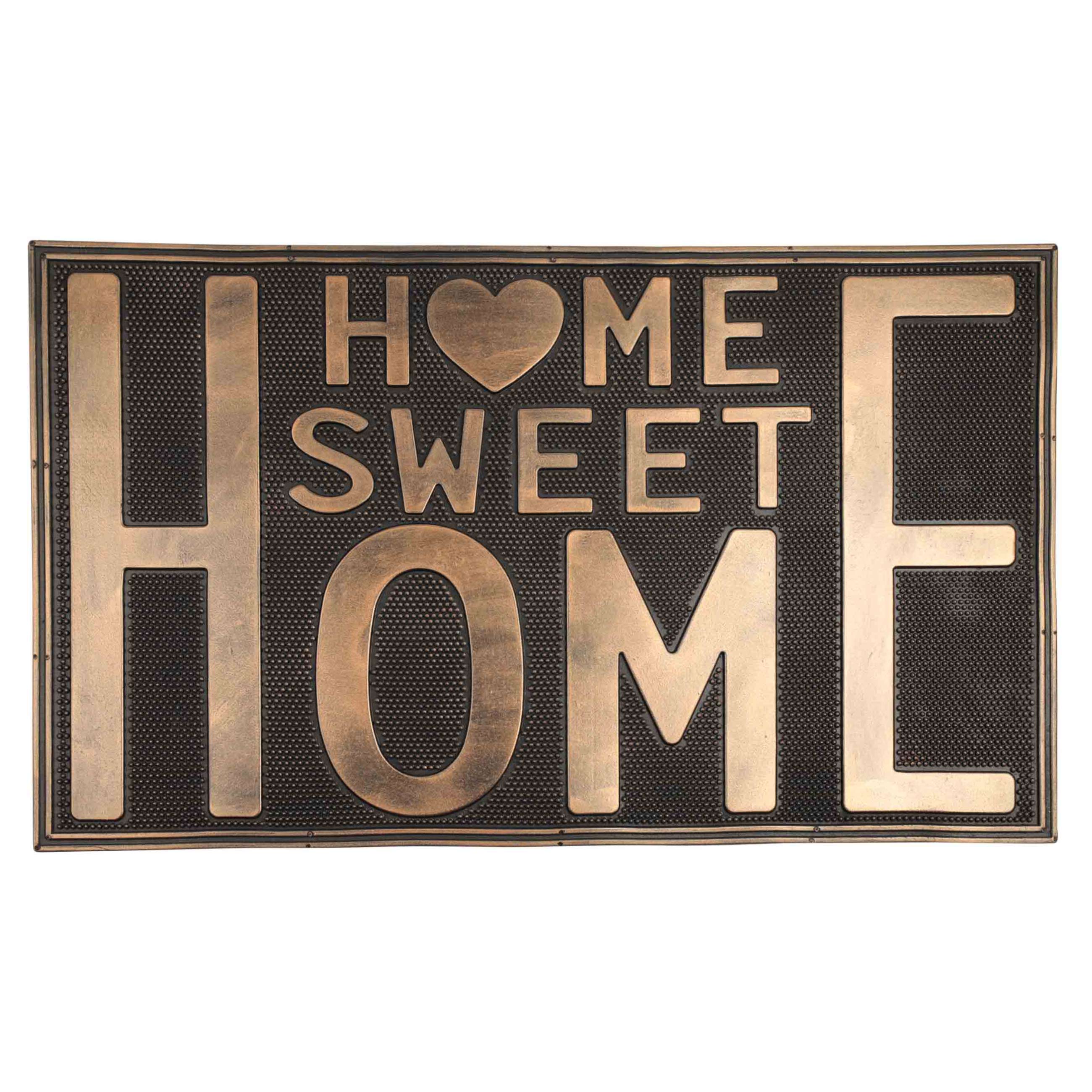 Коврик придверный, 45х75 см, резина, бронзово-черный, Sweet home, Home deco, image-0