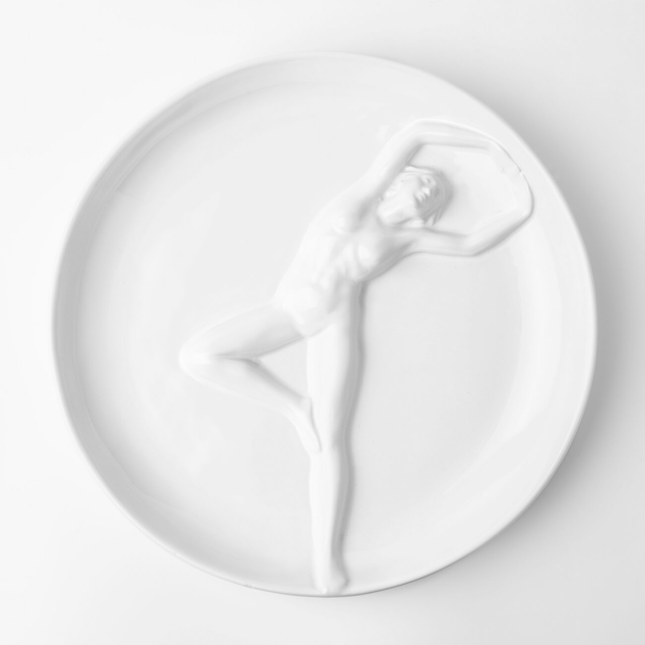 Блюдо, 24 см, керамика, белое, Женщина, Face случайная женщина
