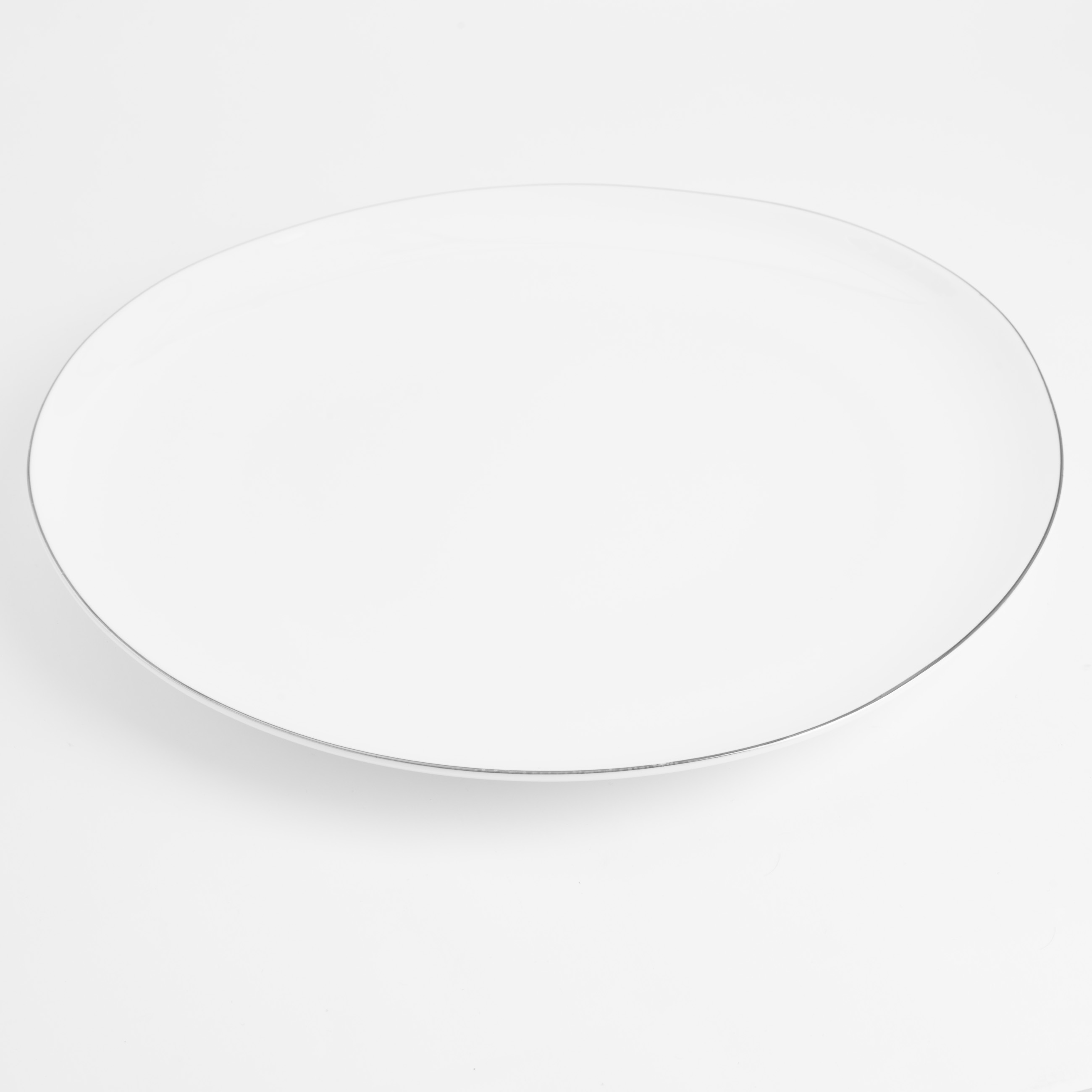Тарелка обеденная, 29 см, фарфор F, белая, Bend silver изображение № 2