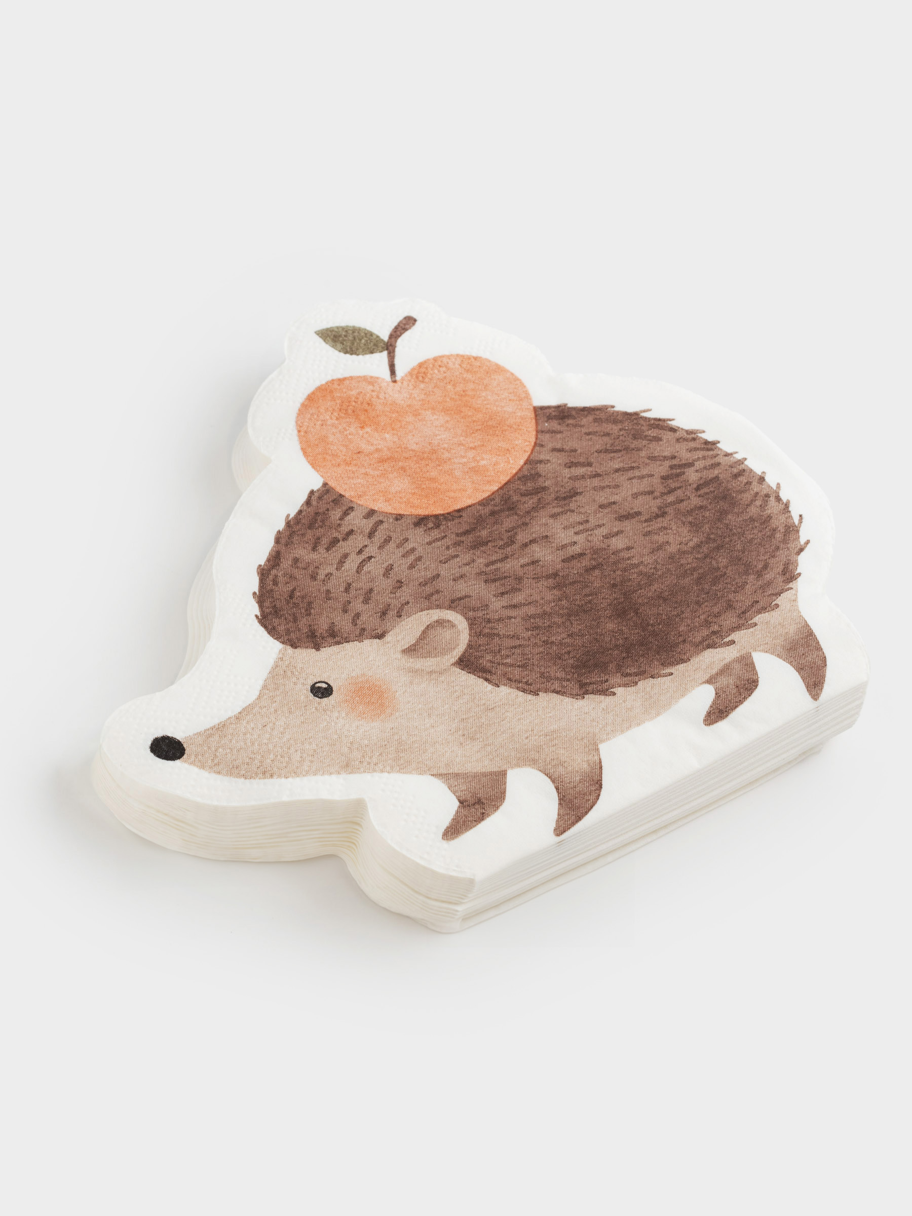 Салфетки бумажные, 30х32 см, 20 шт, фигурные, коричневые, Ежик, Forest animals, image-1