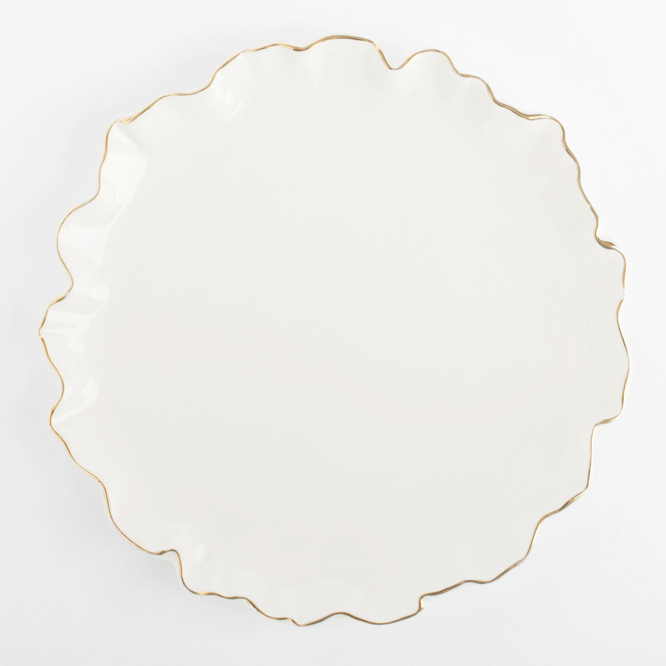 Тарелка десертная, 20 см, фарфор Р, с золотистым кантом, Мятый эффект, Crumple gold изображение № 1