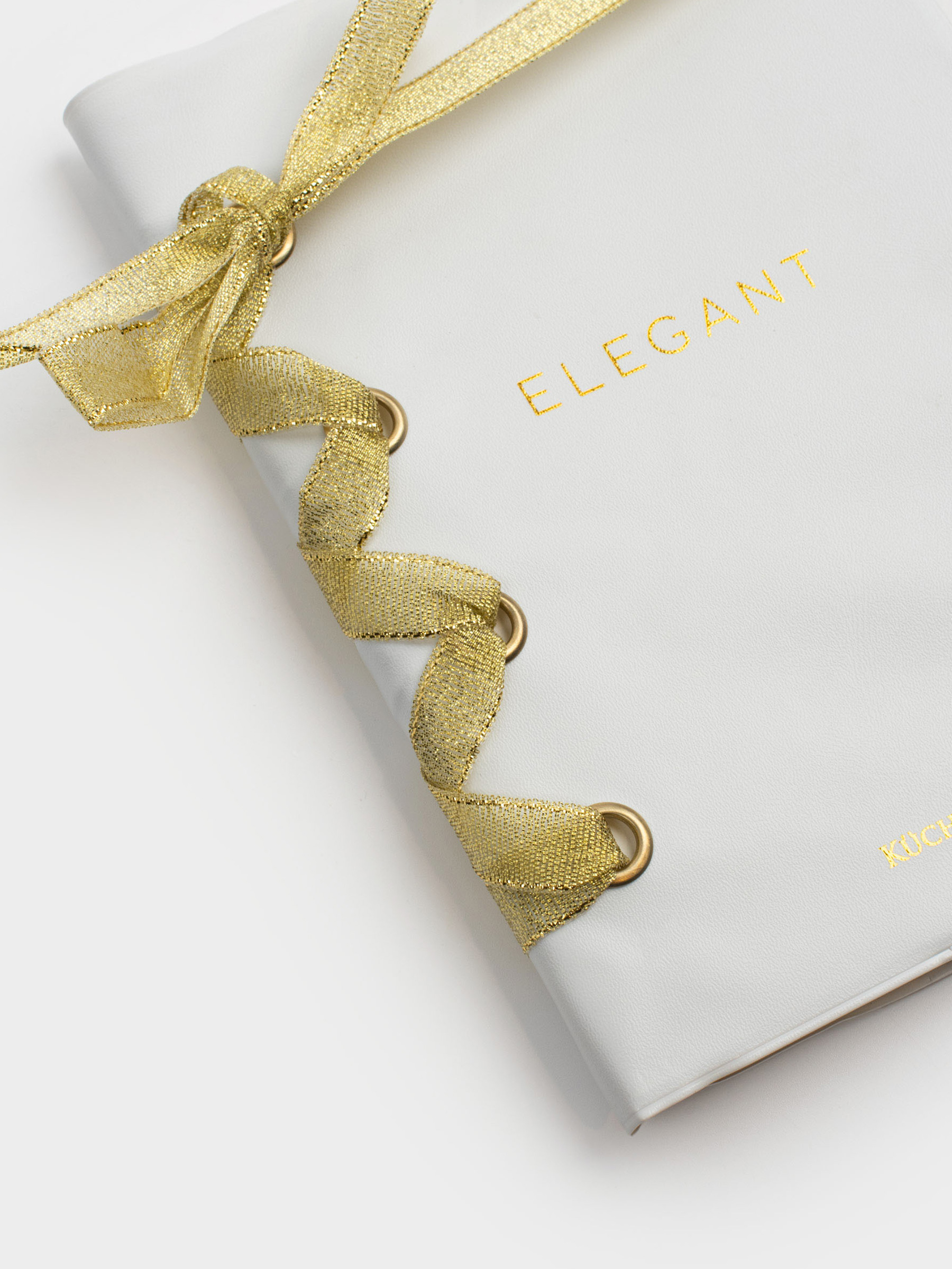 Блокнот для записей, 13х18 см, 80 л, с лентой, ПВХ, молочный, Elegant, Stationery, image-1