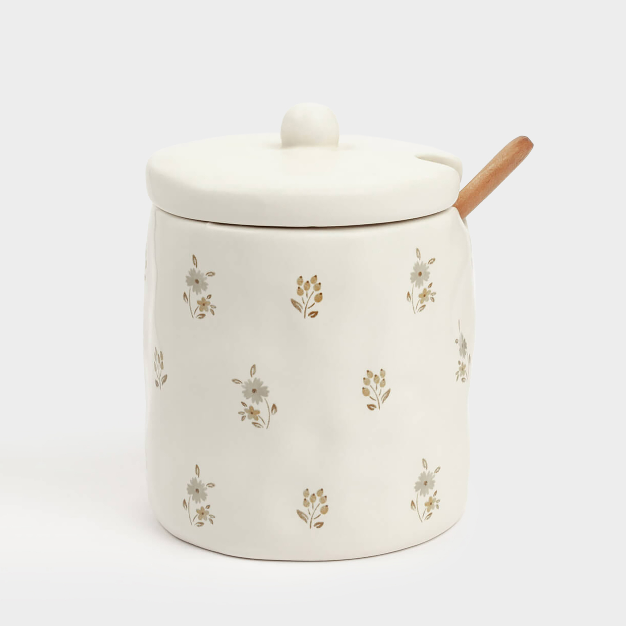 Сахарница 12 см 370 мл с ложкой керамикадерево молочная Винтажные цветы La flore 990₽