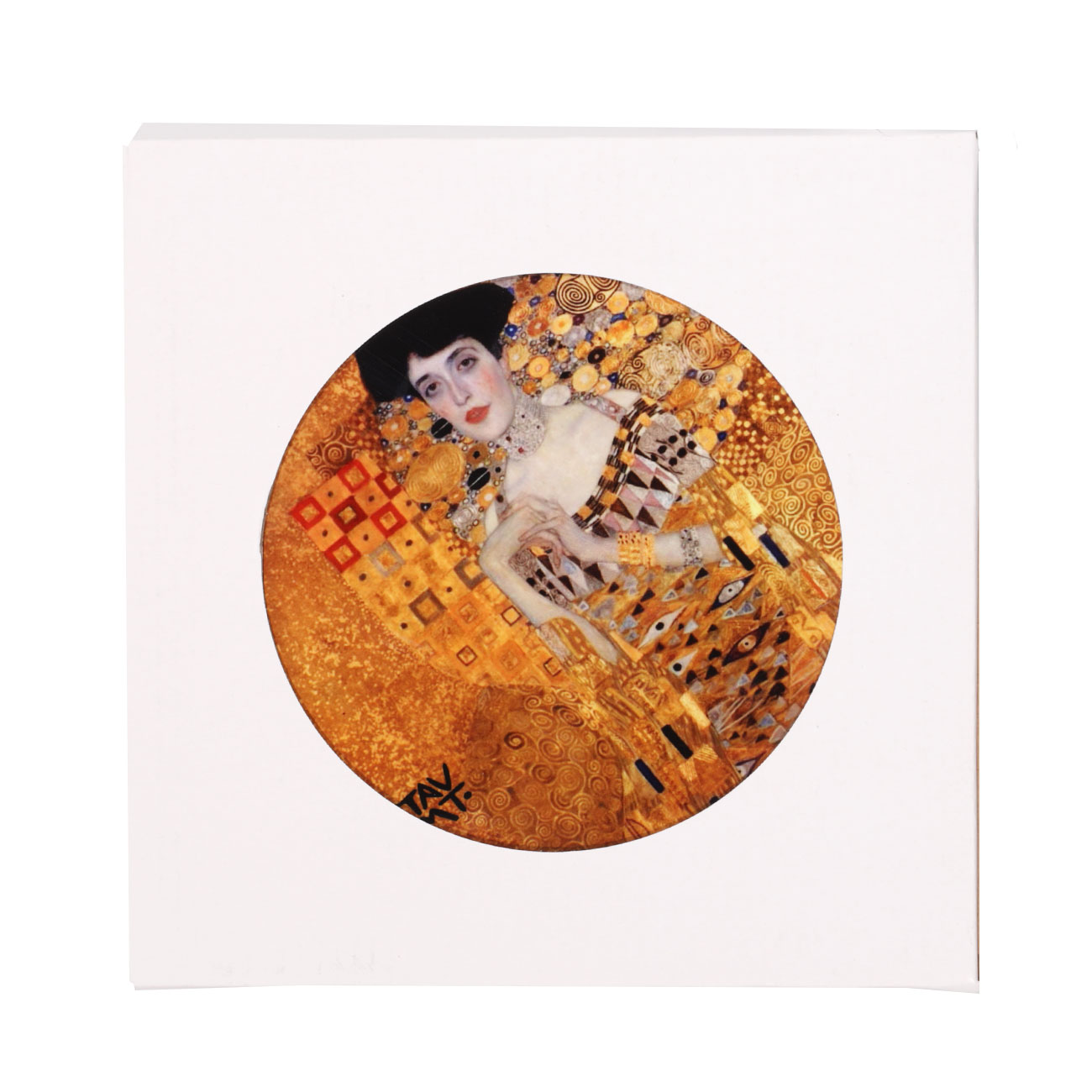 Подставка под горячее, 23x18 см, с ручкой, керамика/пробка, Золотая Адель, Климт, Art Adele изображение № 2