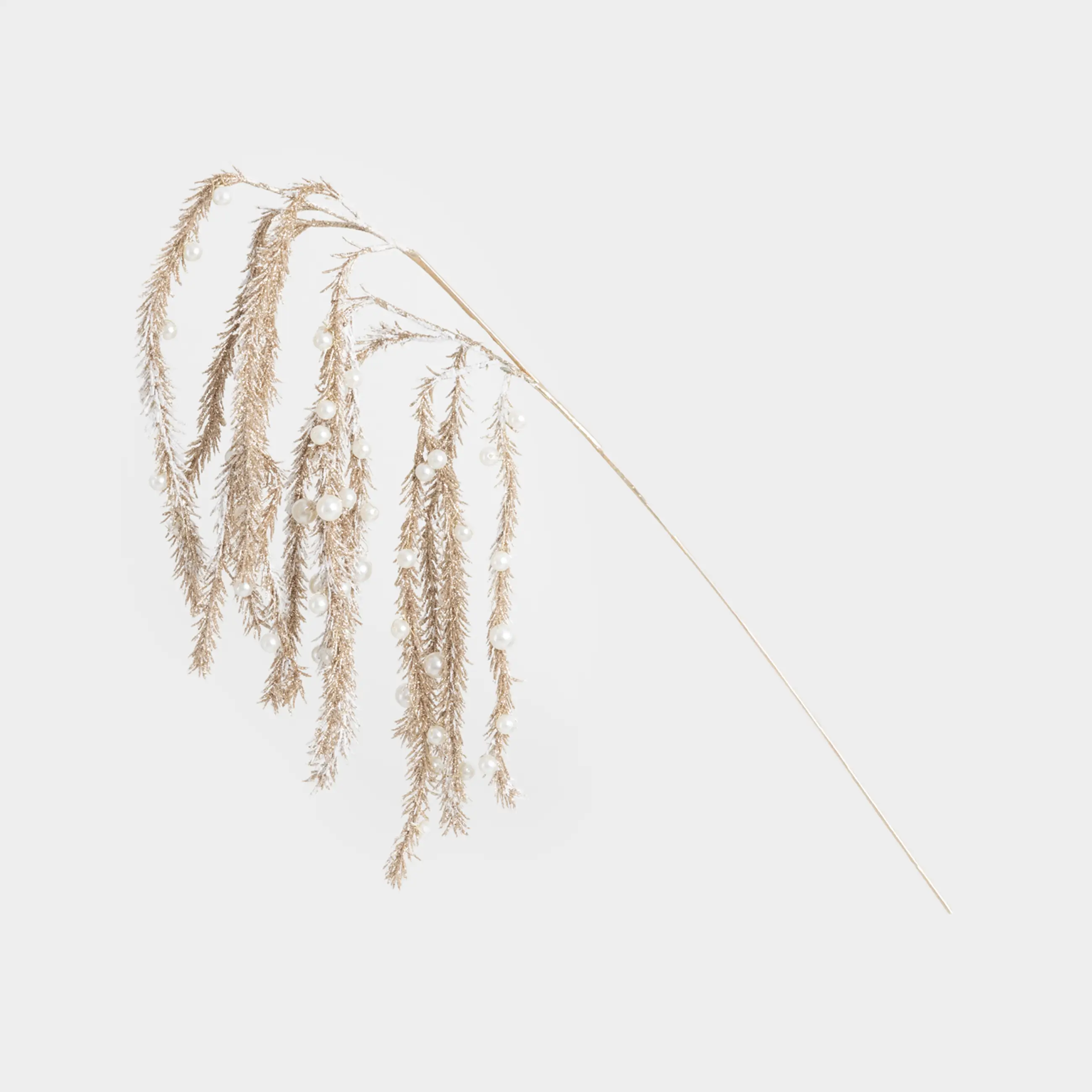 Ветка декоративная, 60 см, пластик/металл, Золотистый амарант с бусинами, Amarant decor