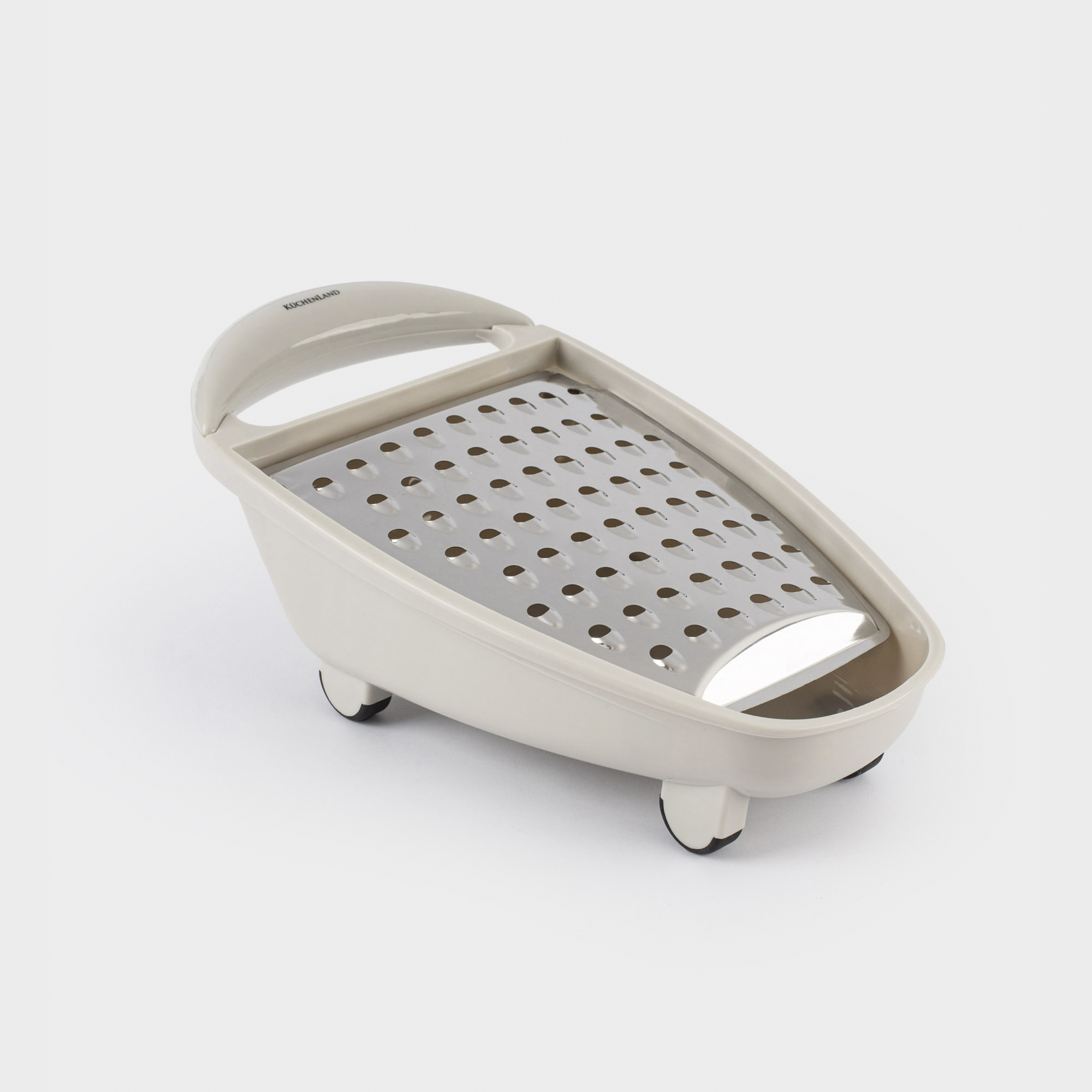 Терка, 26 см, с контейнером, сталь/пластик, светло-серая, Assist