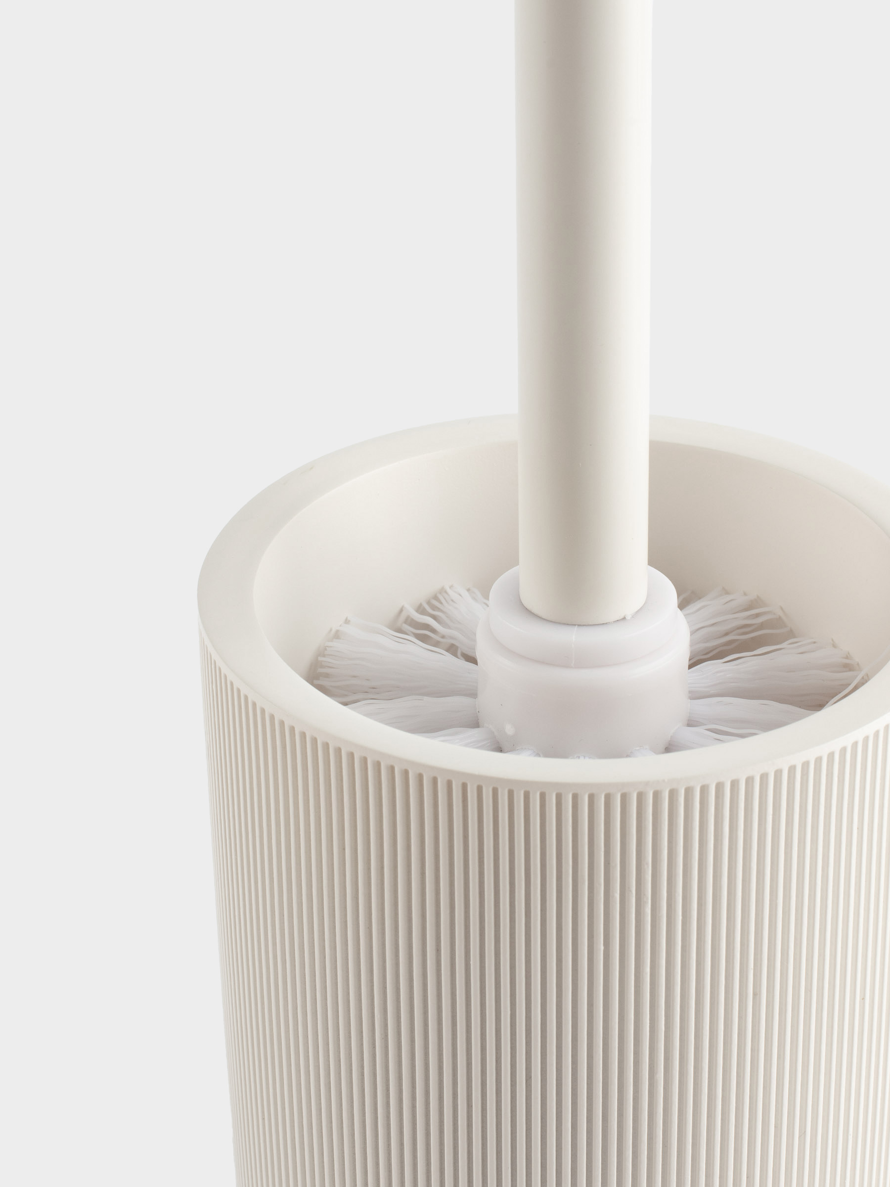 Ерш туалетный, 46 см, с подставкой, пластик/полирезин, молочный, White stripes, image-2