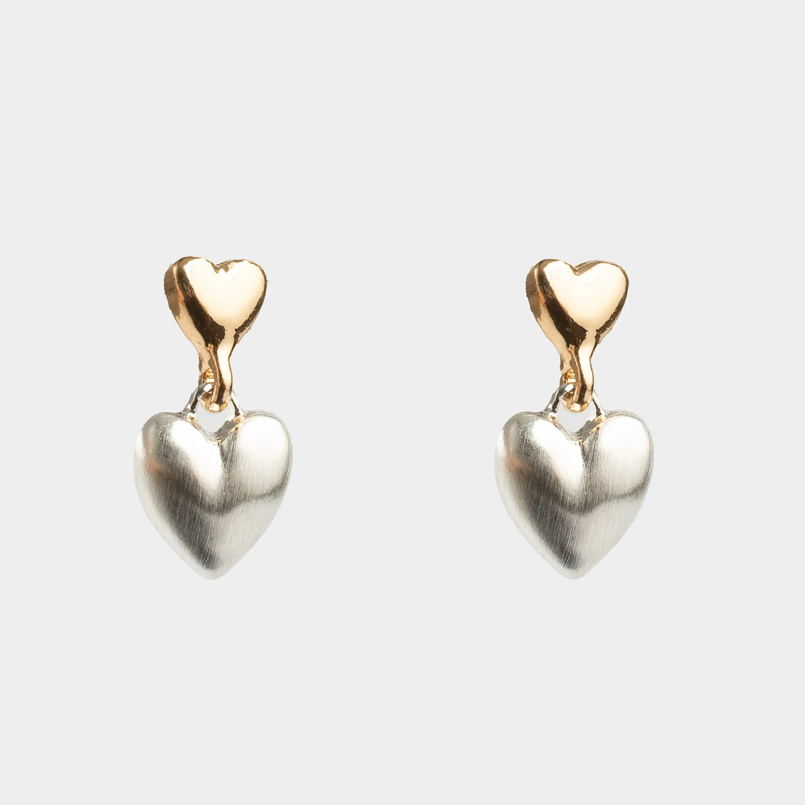 Серьги-пусеты, 2 см, 2 шт, металл, серебристо-золотистые, Jewelry heart
