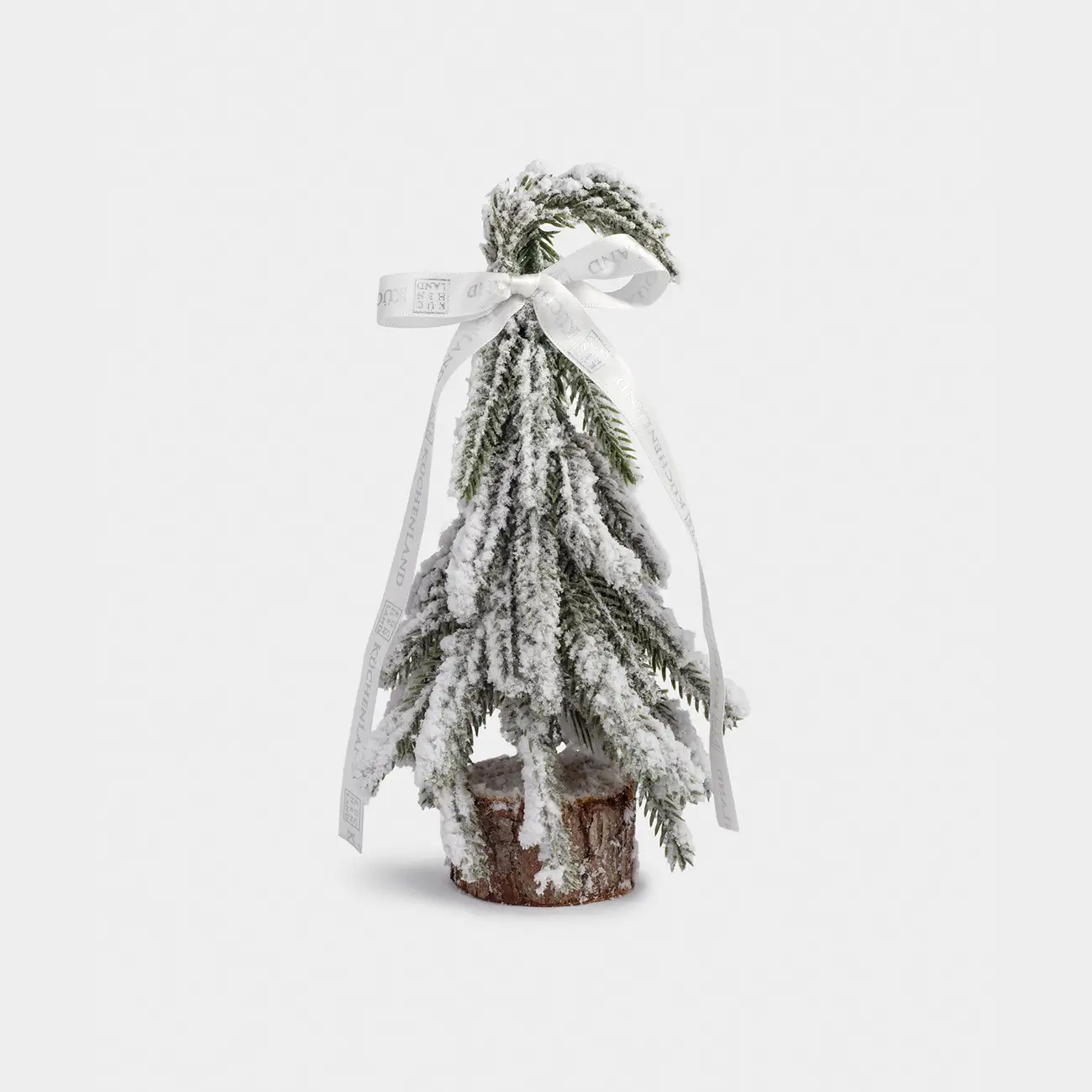 Ель искусственная, 20 см, с подсветкой, пластик/дерево, Заснеженная ель, Conifer curved