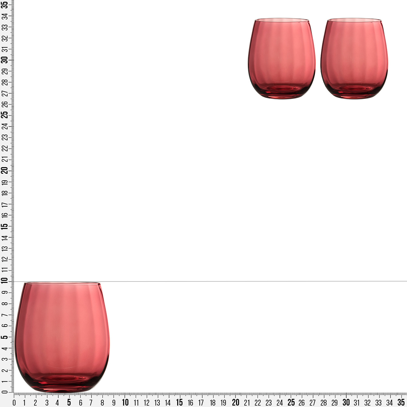 Стакан, 450 мл, 2 шт, стекло, бордовый, Filo R color изображение № 4