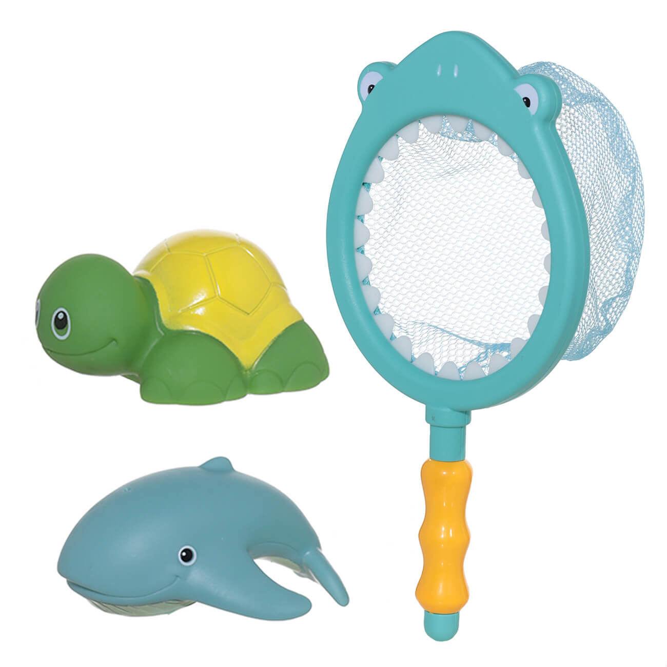 Набор игрушек для купания, 3 пр, сачок/игрушки, резина/пластик, Акула, Aquatic animals tetra сачок 4 15см