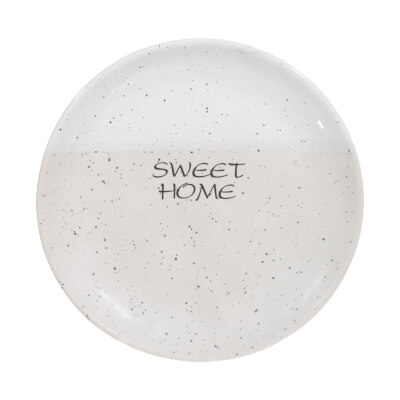 Тарелка закусочная, 21 см, керамика, бежево-белая, Sweet Home, Soft stone