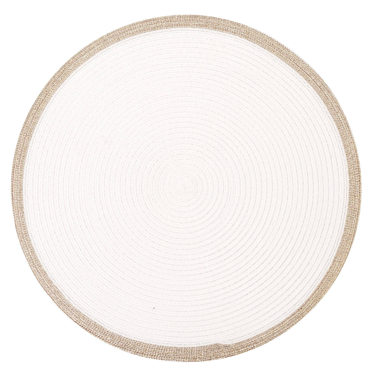 Kuchenland Салфетка под приборы, 38 см, полиэстер, круглая, белая, Золотистая кайма, Rotary rim