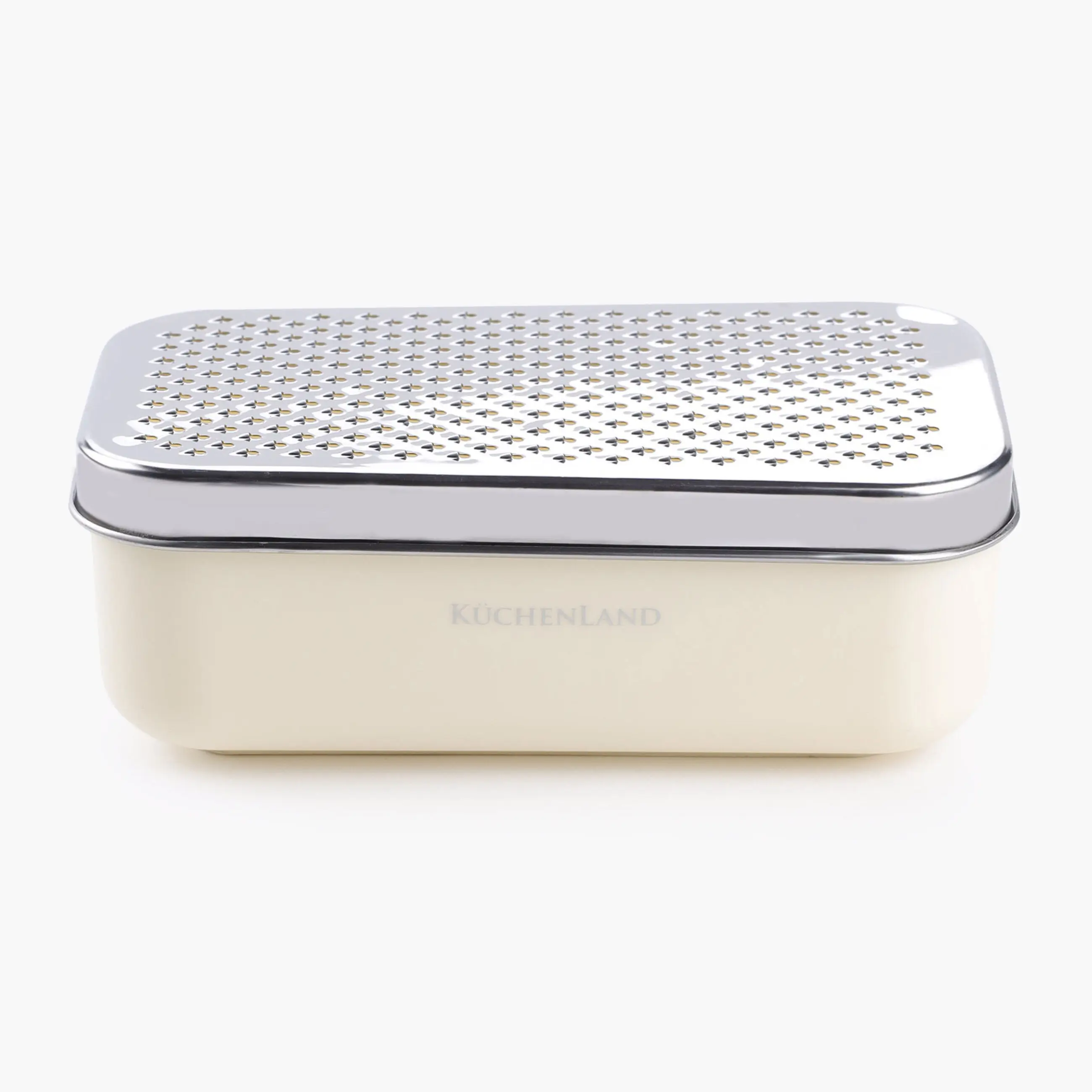 Терка, 18х10 см, с контейнером и сменными насадками, сталь/пластик, молочная, Chalet