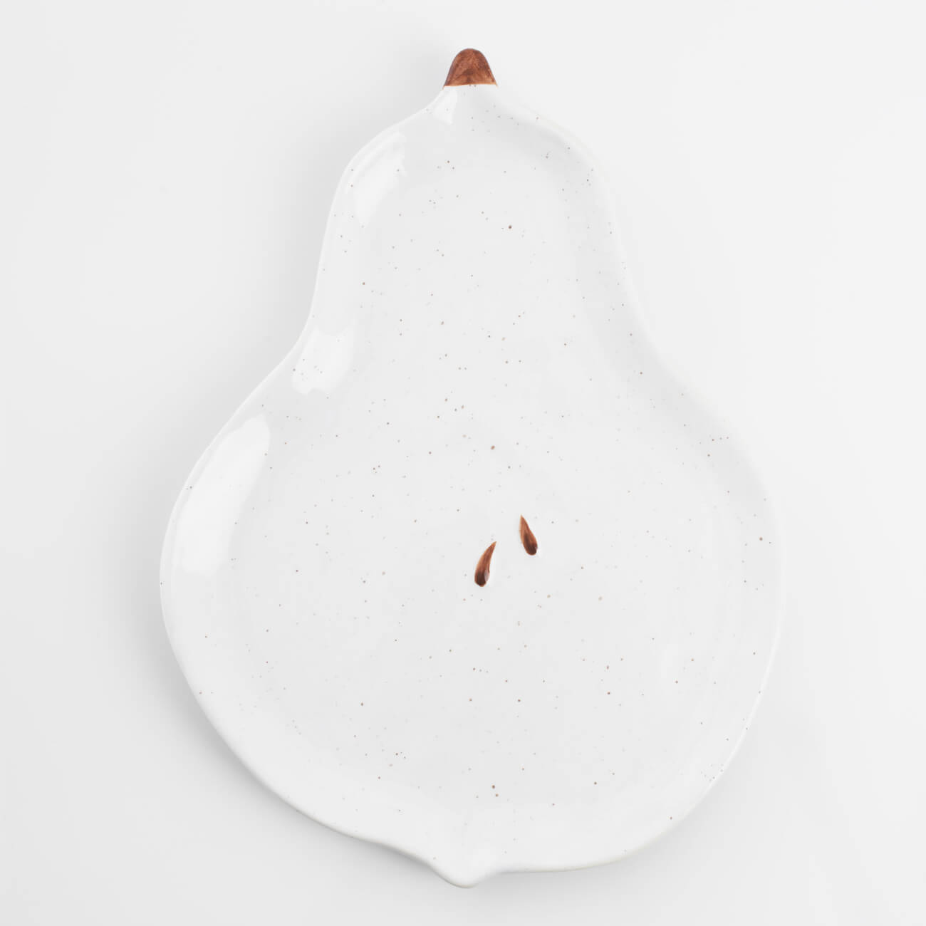 Блюдо, 25х19 см, керамика, молочное, в крапинку, Груша, Fruit garden изображение № 1