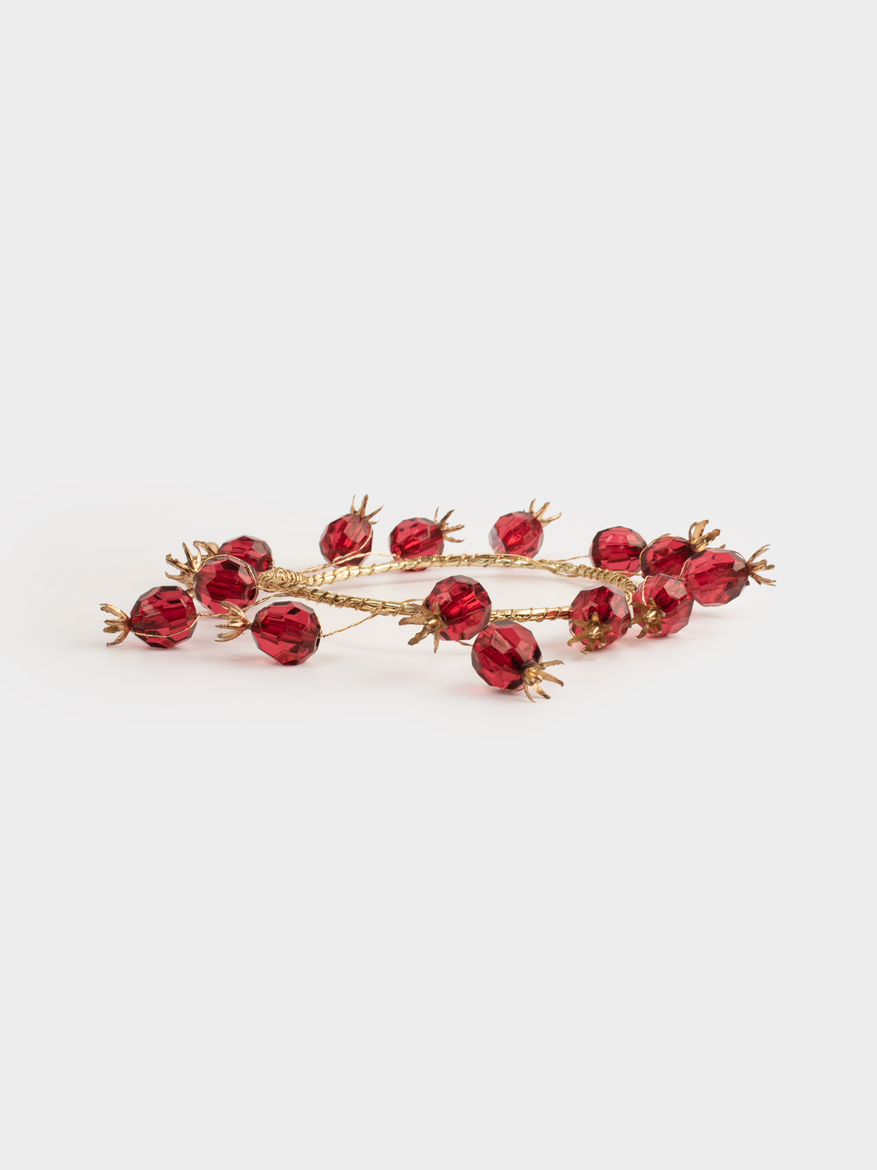 Венок для свечи, 10/18 см, металл/пластик, Красные гранаты, Garnet decor, image-3