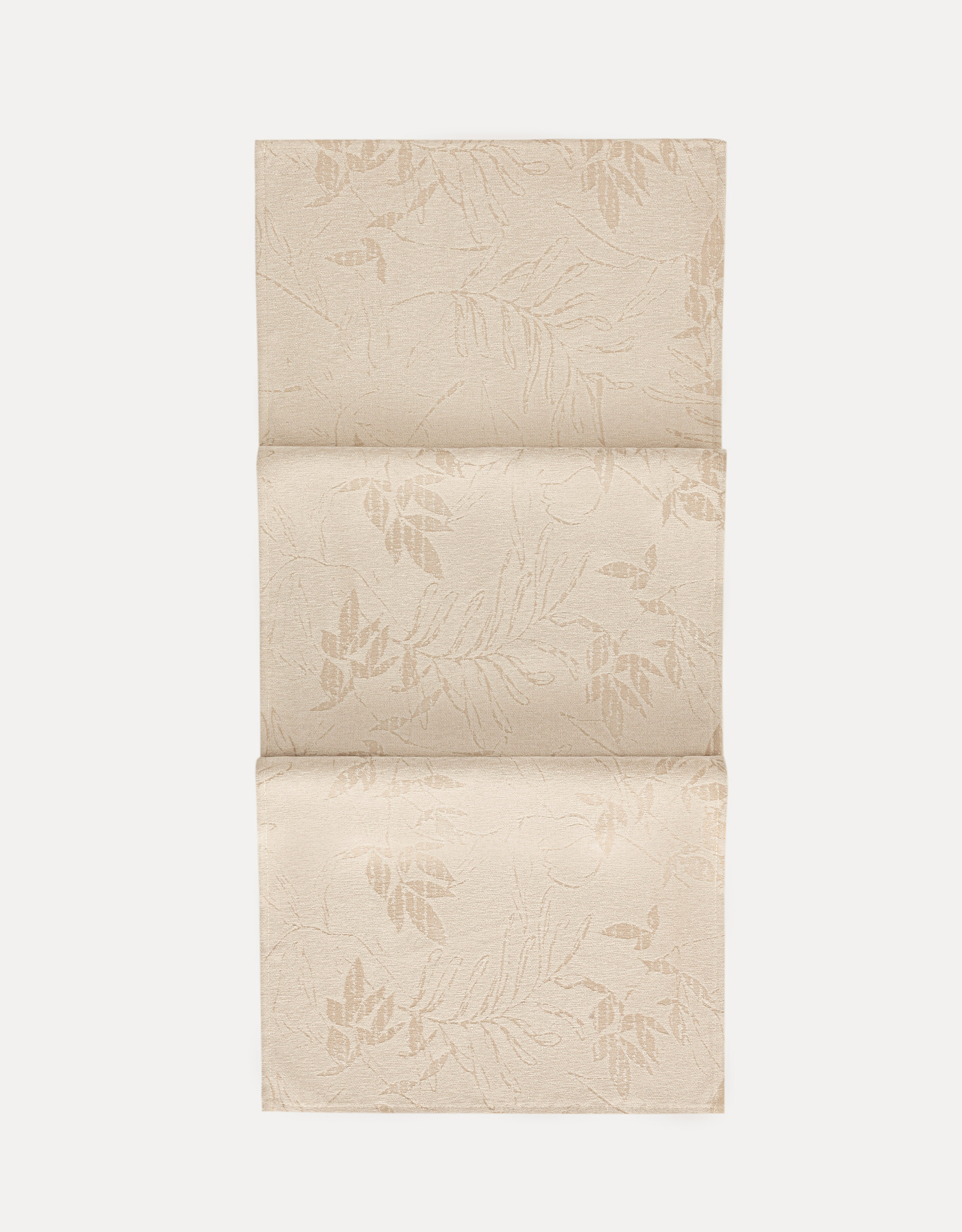 Дорожка настольная, 40x160 см, жаккард, шенилл, бежевая, Ветви, Texture branches
