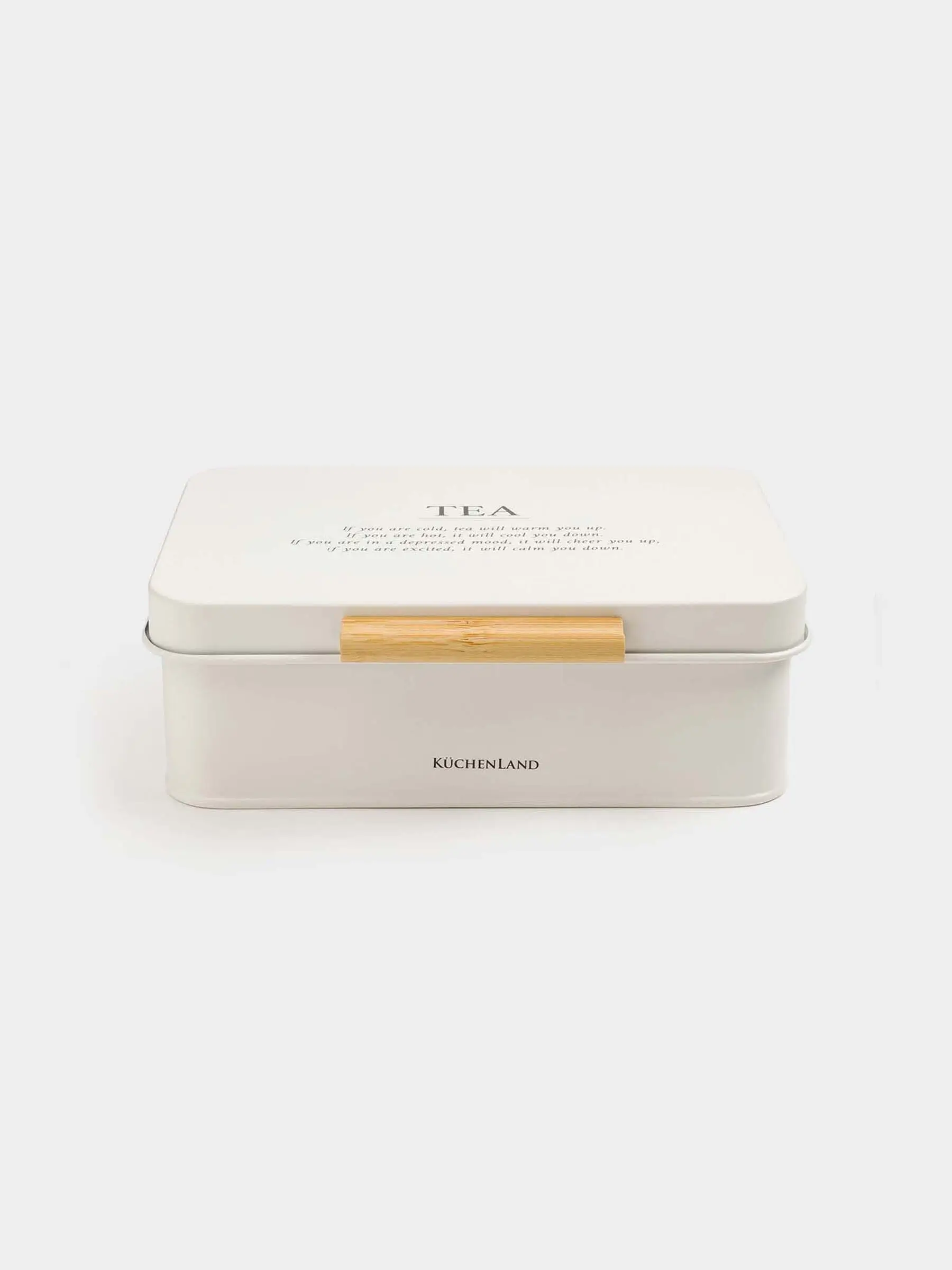 Коробка для чая, 22x17 см, 6 отд, металл/дерево, прямоугольная, молочная, Course