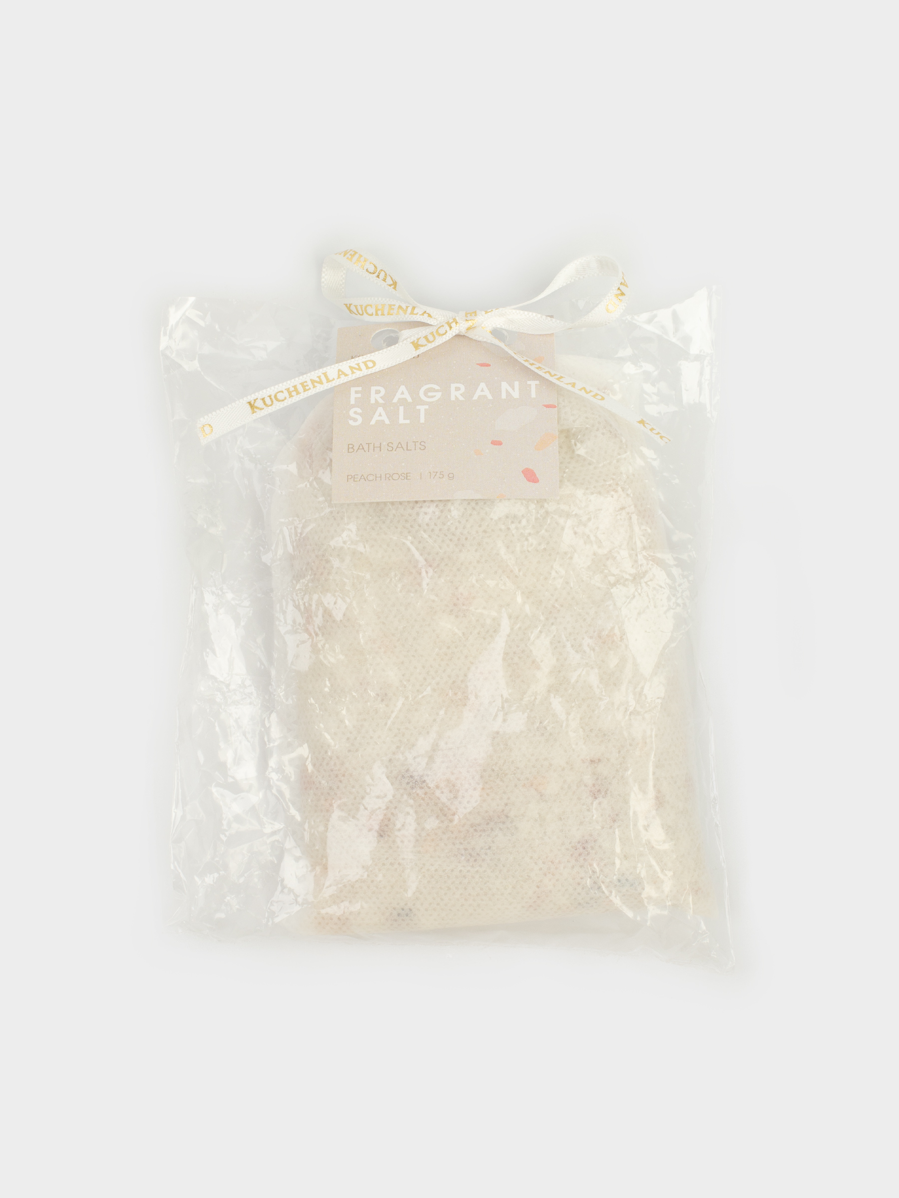 Соль для ванны, 175 гр, белая, в мешочке, с сухоцветами роз, Персиковая роза, Fragrant salt, image-3