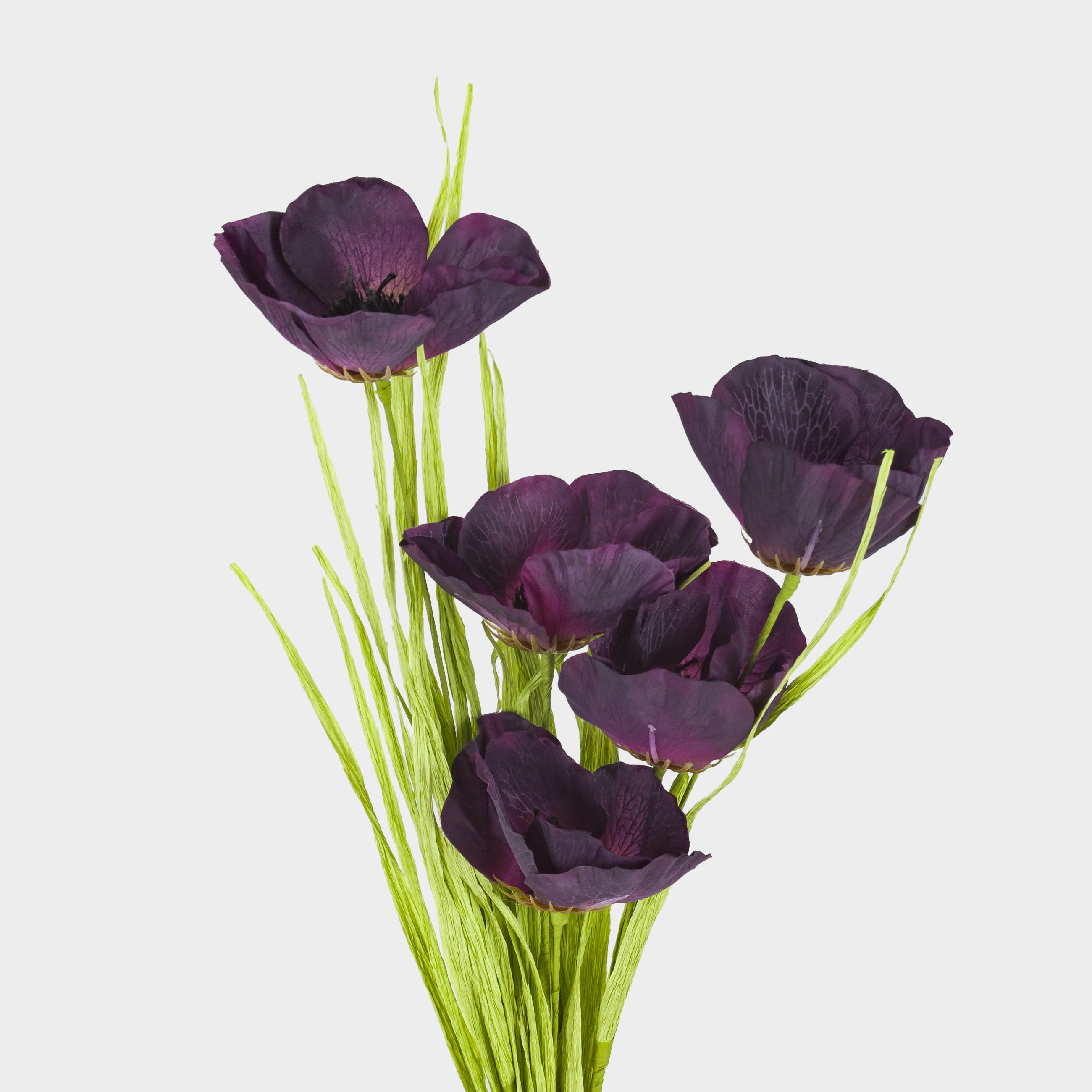 Ветка декоративная, 50 см, пластик/бумага, Фиолетовый мак, Flower garden