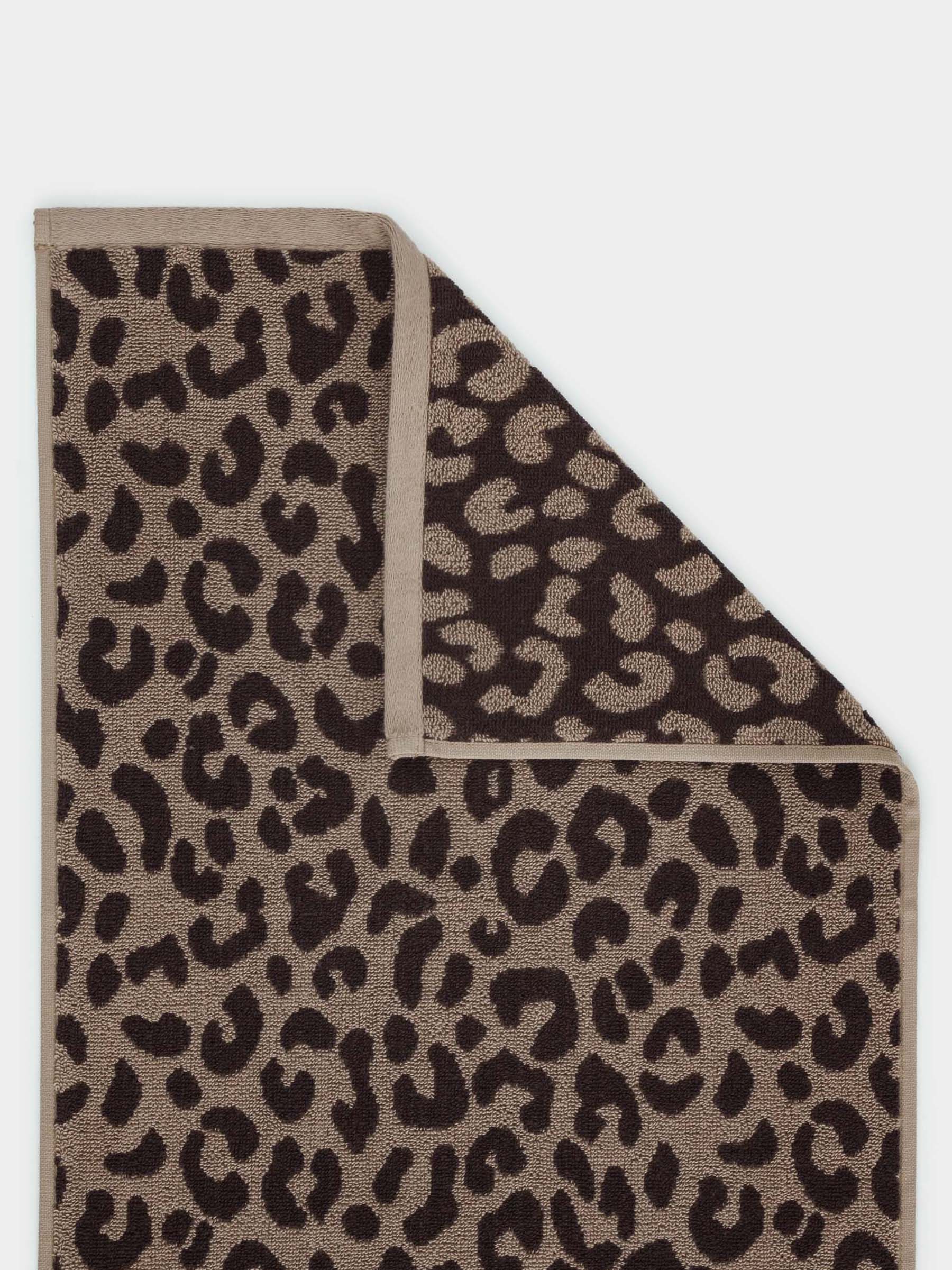 Полотенце, 40х60 см, хлопок, коричневое, Леопардовый принт, Leopard cotton