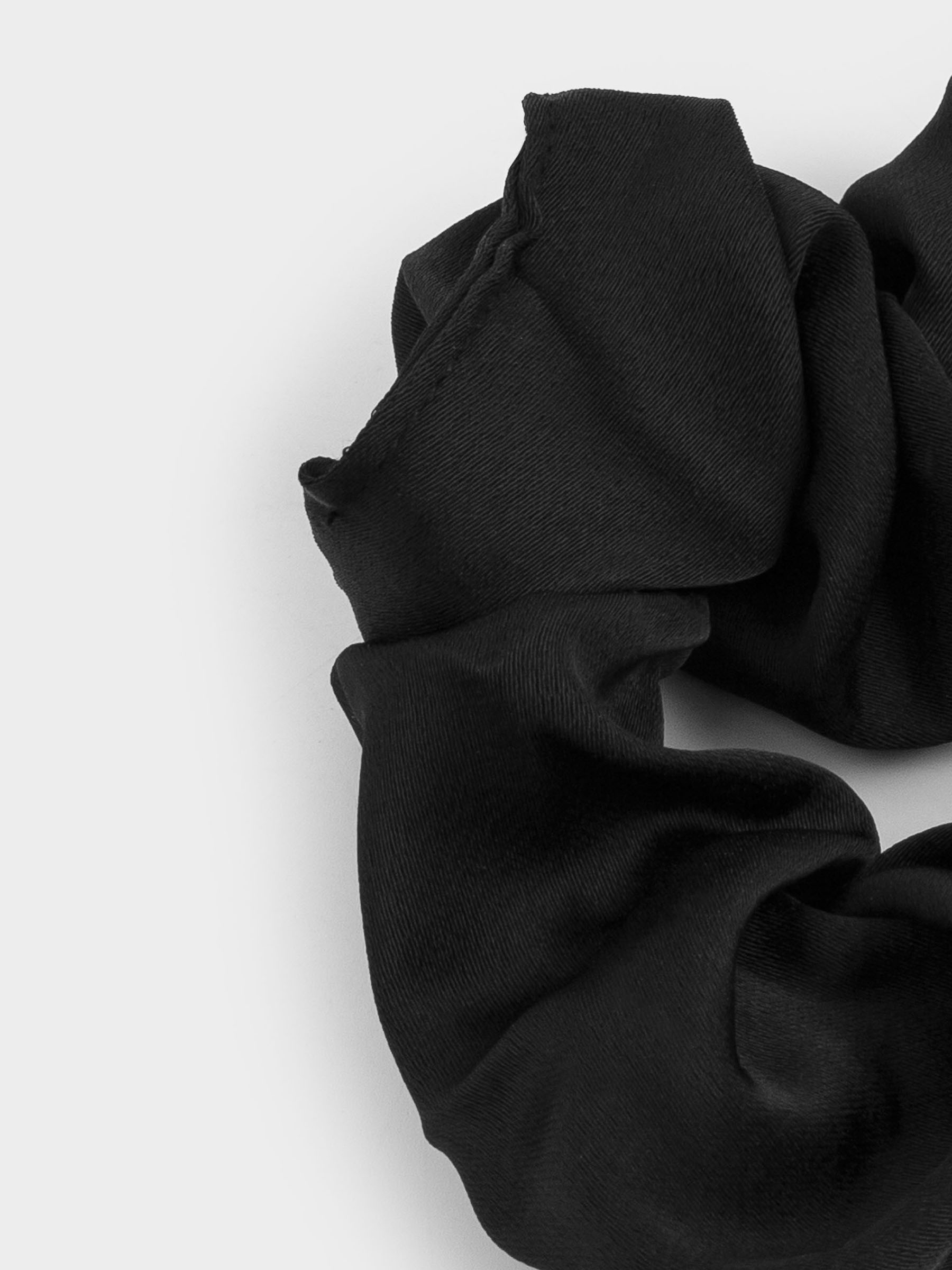 Резинка для волос, 6 см, сатин, черная, Silk, image-2