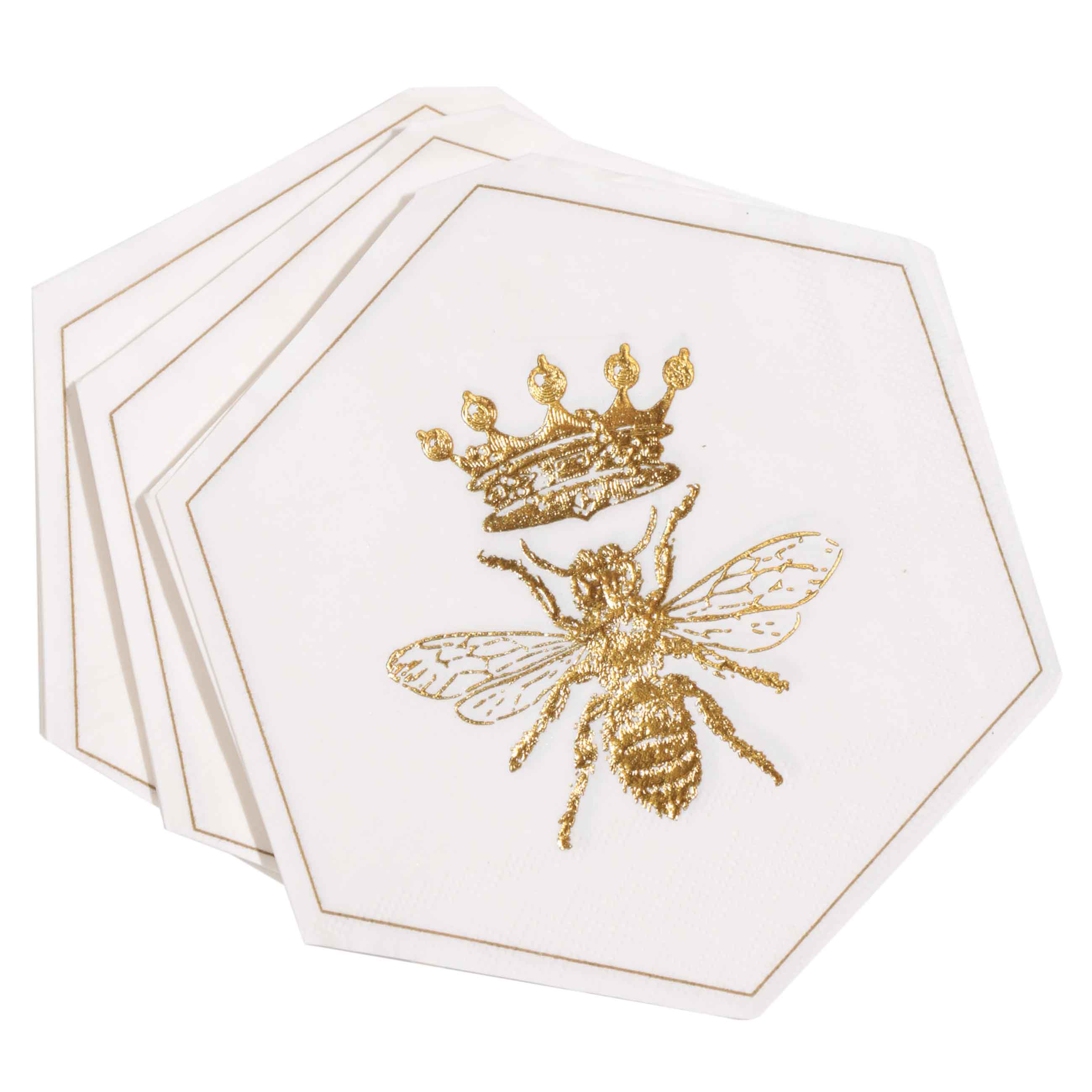 Салфетки бумажные, 32 см, 20 шт, фигурные, белые, Пчела, Honey изображение № 2